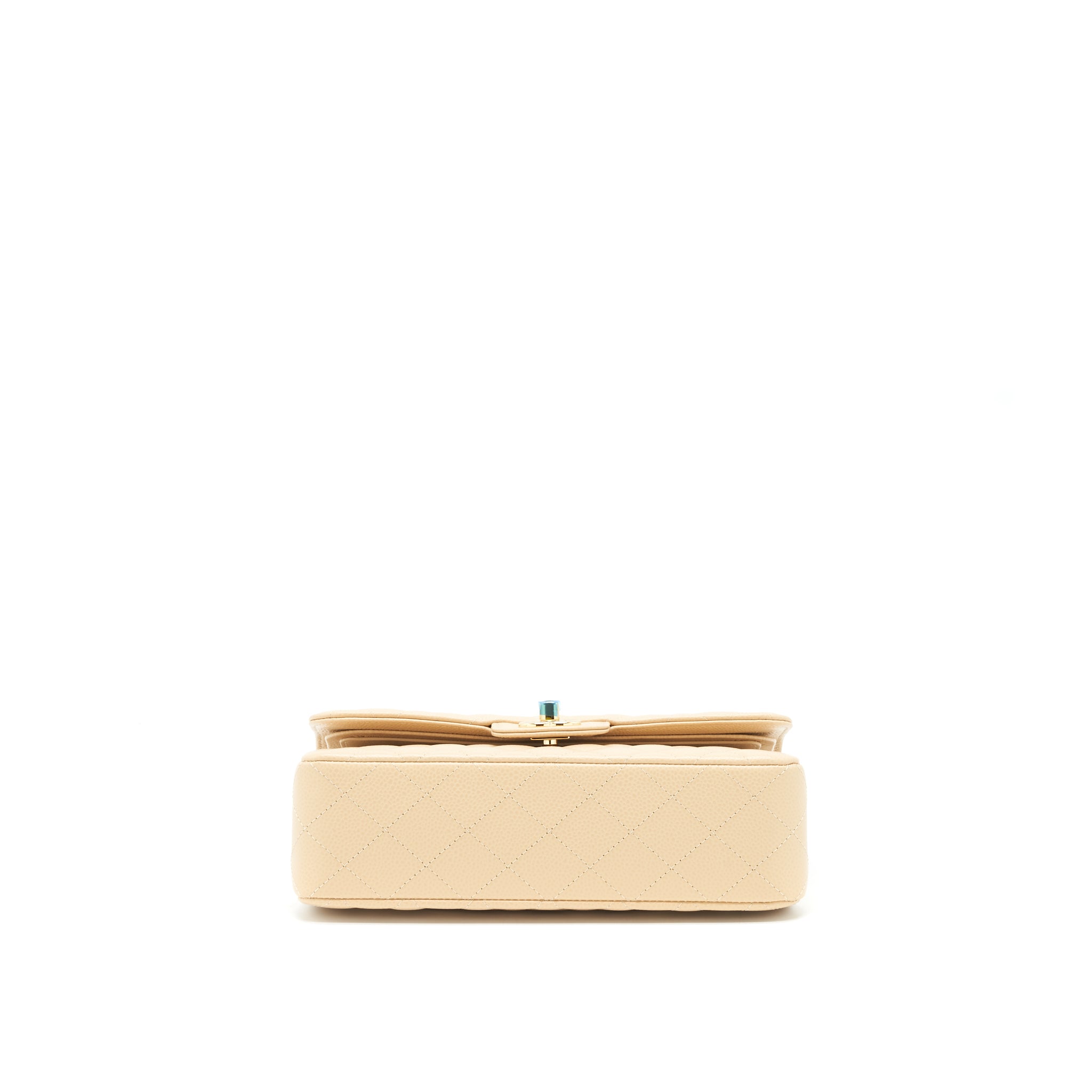 CHANEL SMALL CLASSIC DOUBLE FLAP BAG CAVIAR BEIGE GHW