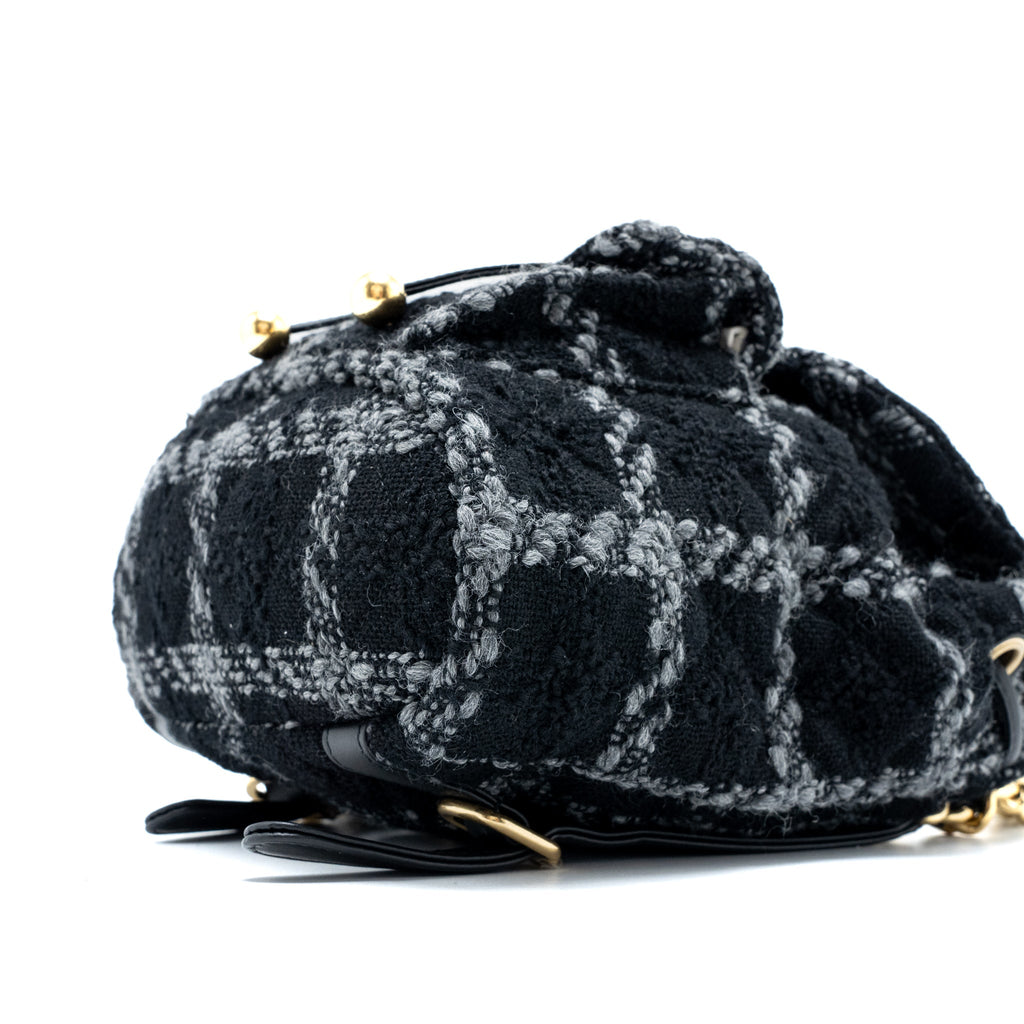 CHANEL DUMA BACKPACK TWEED MULTICOLOURED BRUSHED GHW (MICROCHIP)