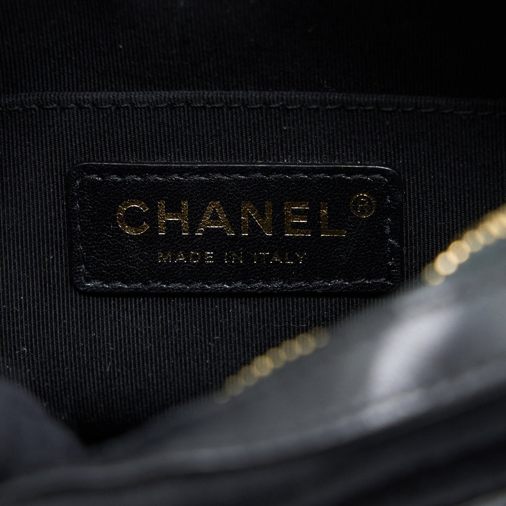 CHANEL CAMERA BAG LEATHER/ CANVAS BLACK GHW