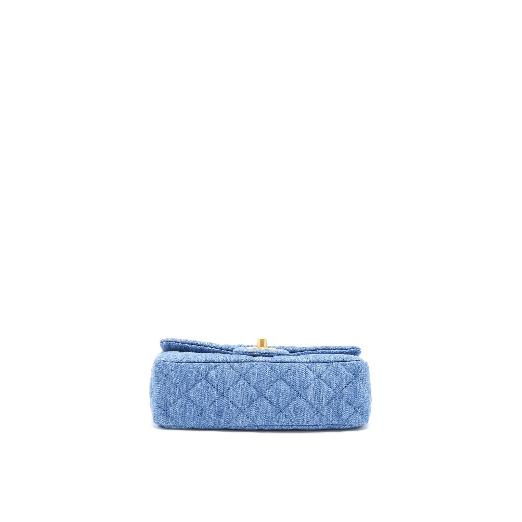 CHANEL PEARL CRUSH MINI RECTANGULAR FLAP BAG DENIM BLUE GHW (MICROCHIP)