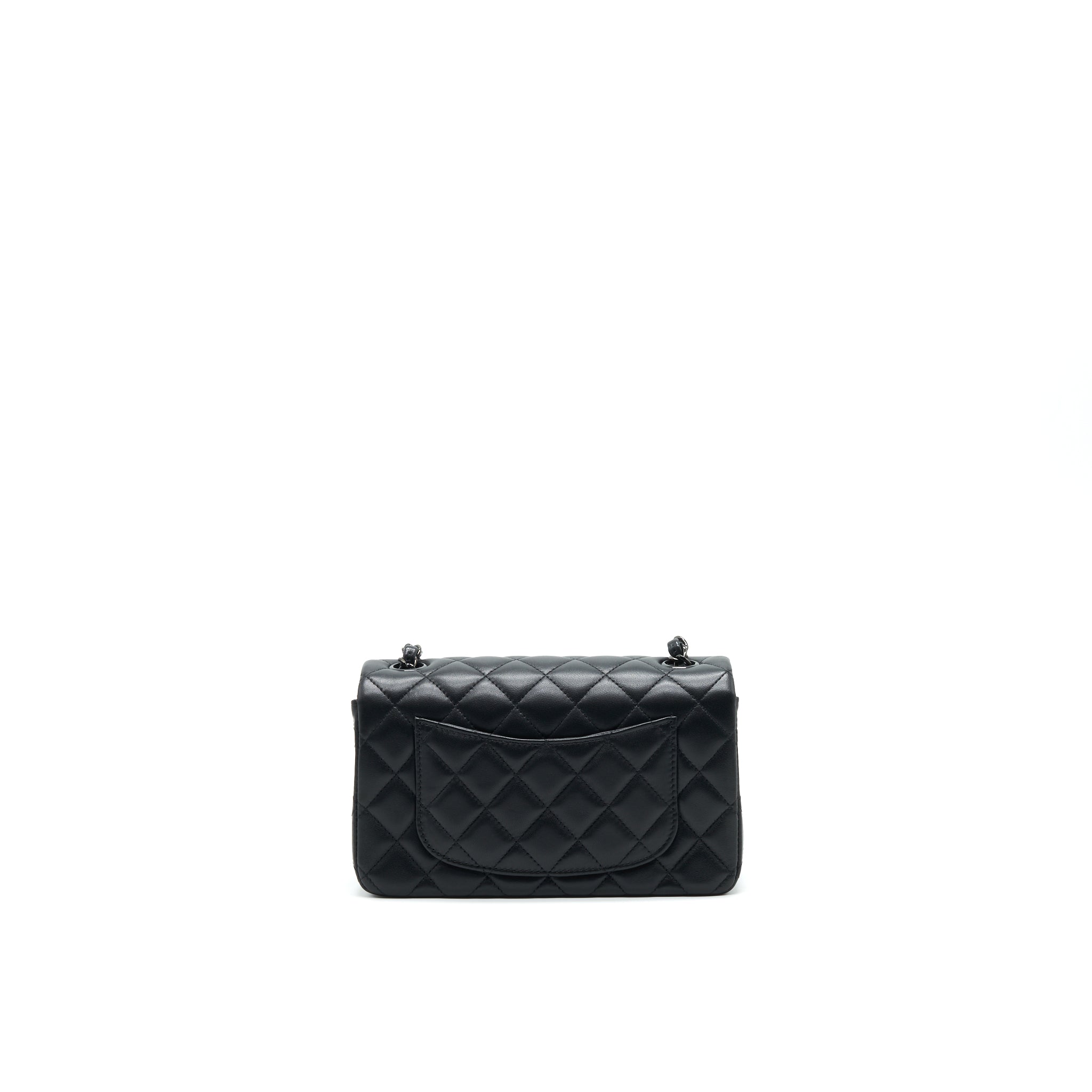 CHANEL MINI RECTANGULAR LAMBSKIN BLACK SO BLACK