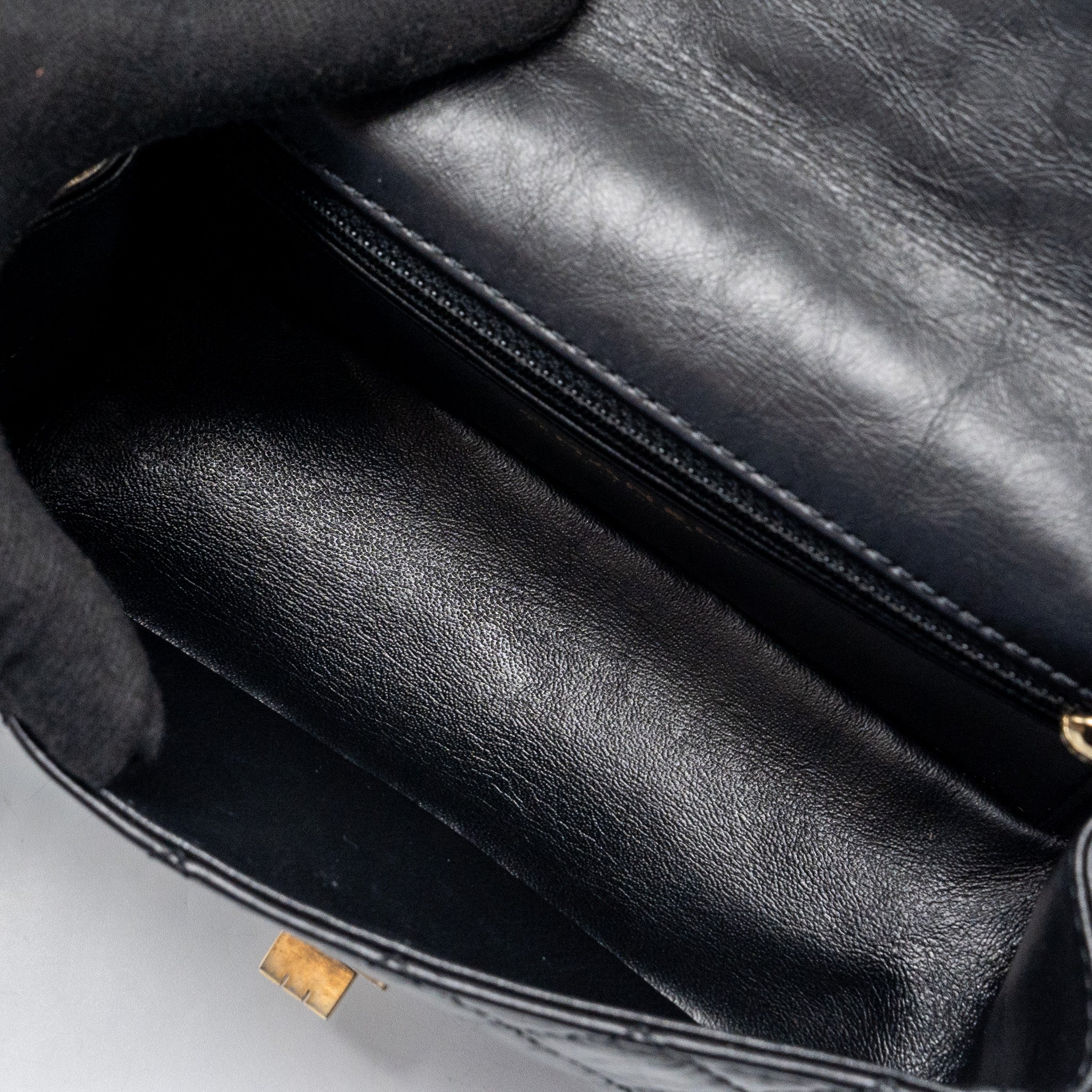 CHANEL MINI 2.55 REISSUE FLAP BAG AGED CALFSKIN BLACK GHW