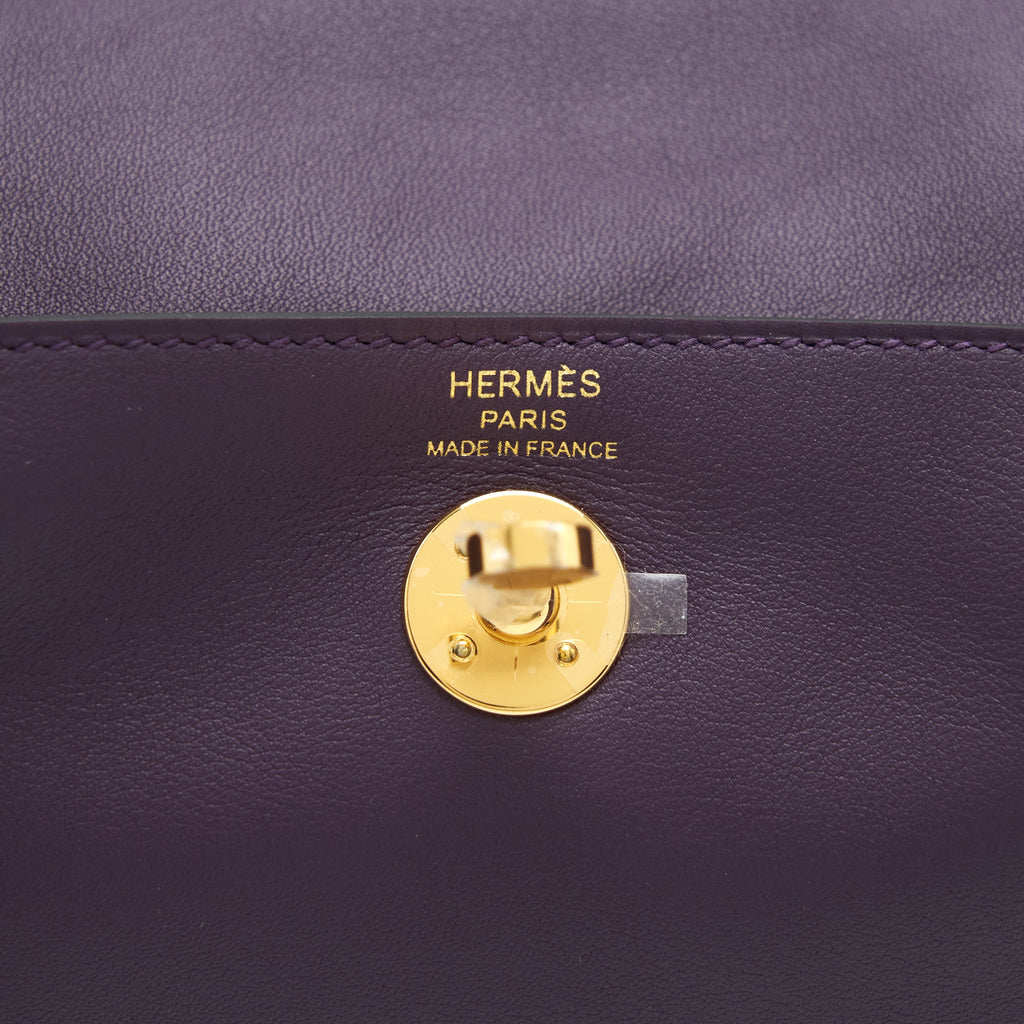 HERMES MINI LINDY SWIFT CASSIS/BLEU ROYAL GHW