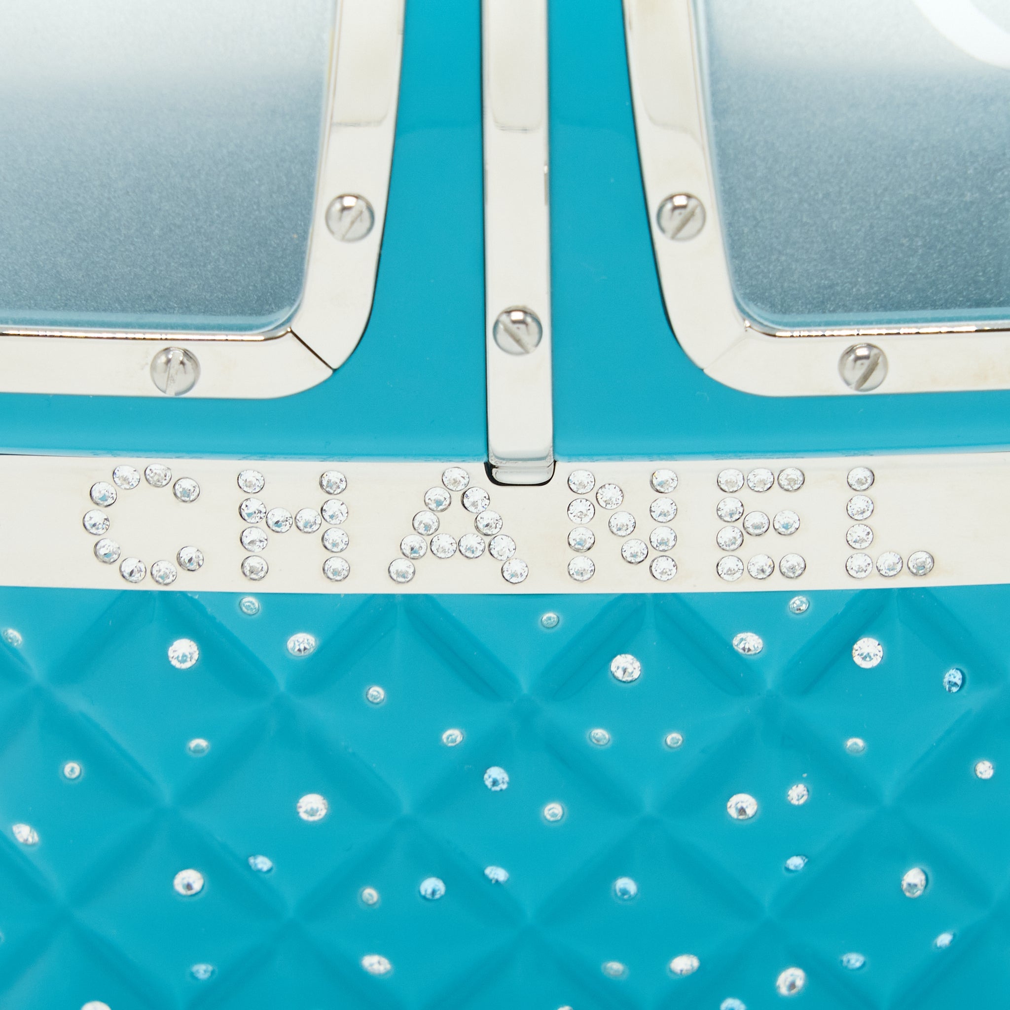 CHANEL 19K SKI GONDOLA EVENING BAG LIGHT BLUE SHW
