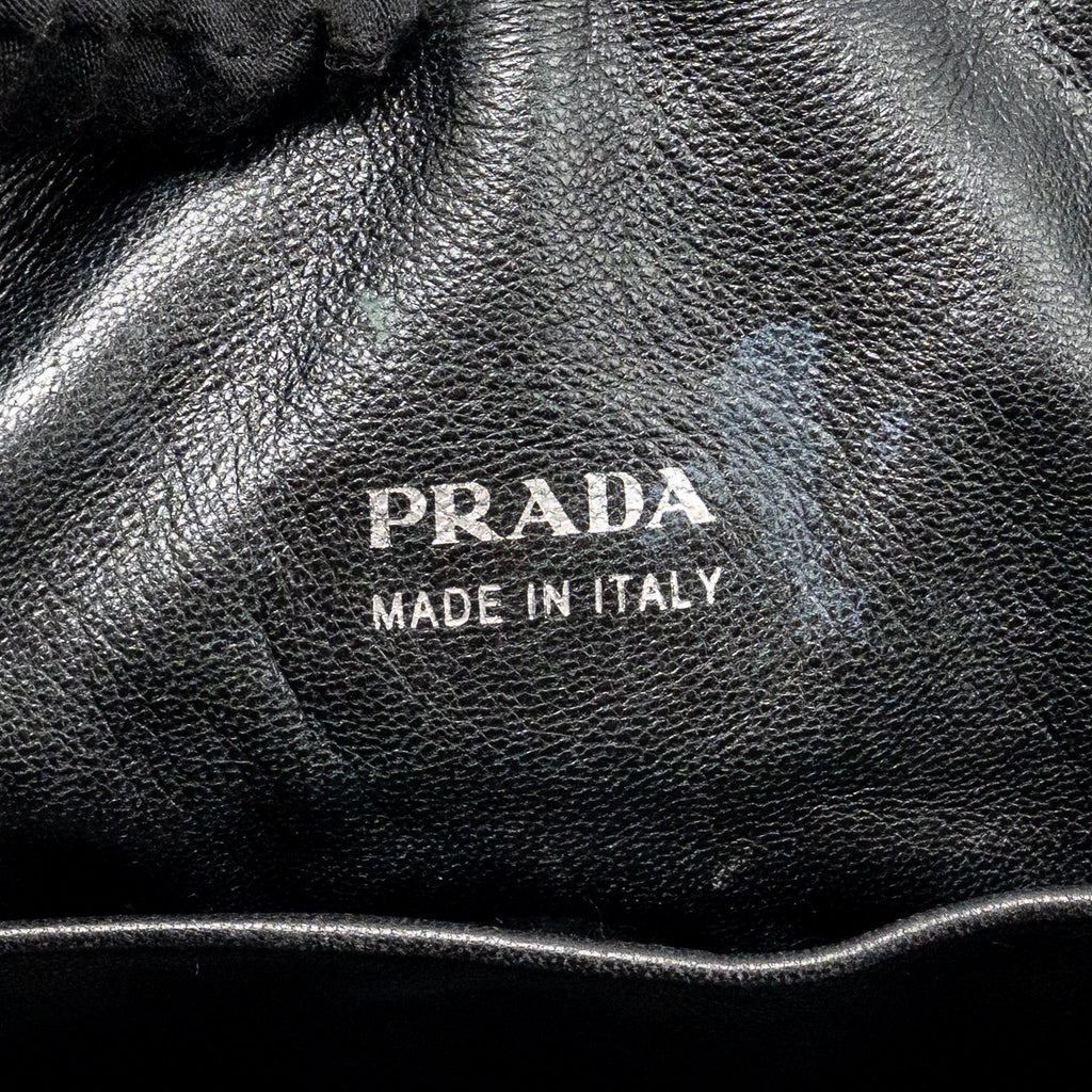 PRADA SHOULDER BAG LAMBSKIN / FABRIC BLACK SHW