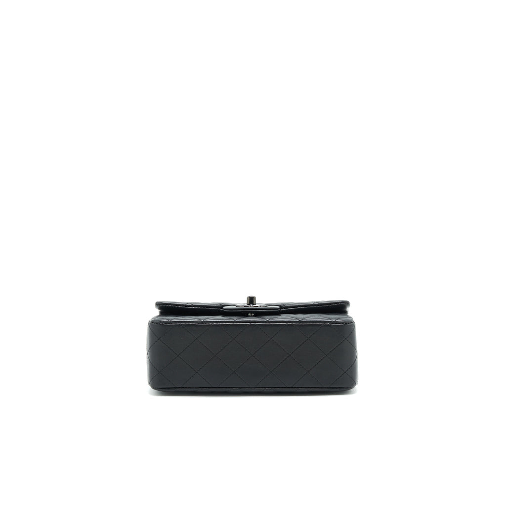 CHANEL MINI RECTANGULAR LAMBSKIN BLACK SO BLACK