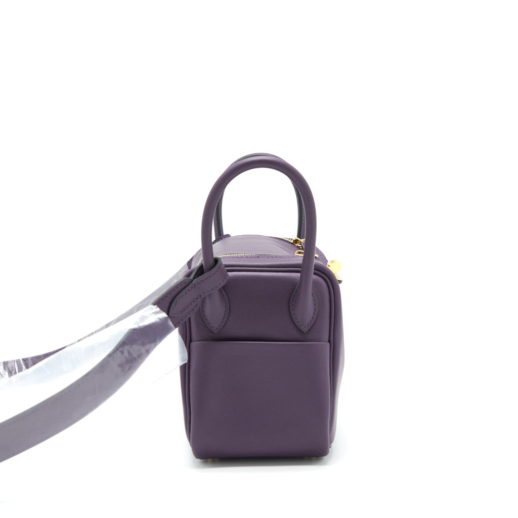 HERMES MINI LINDY SWIFT CASSIS/BLEU ROYAL GHW