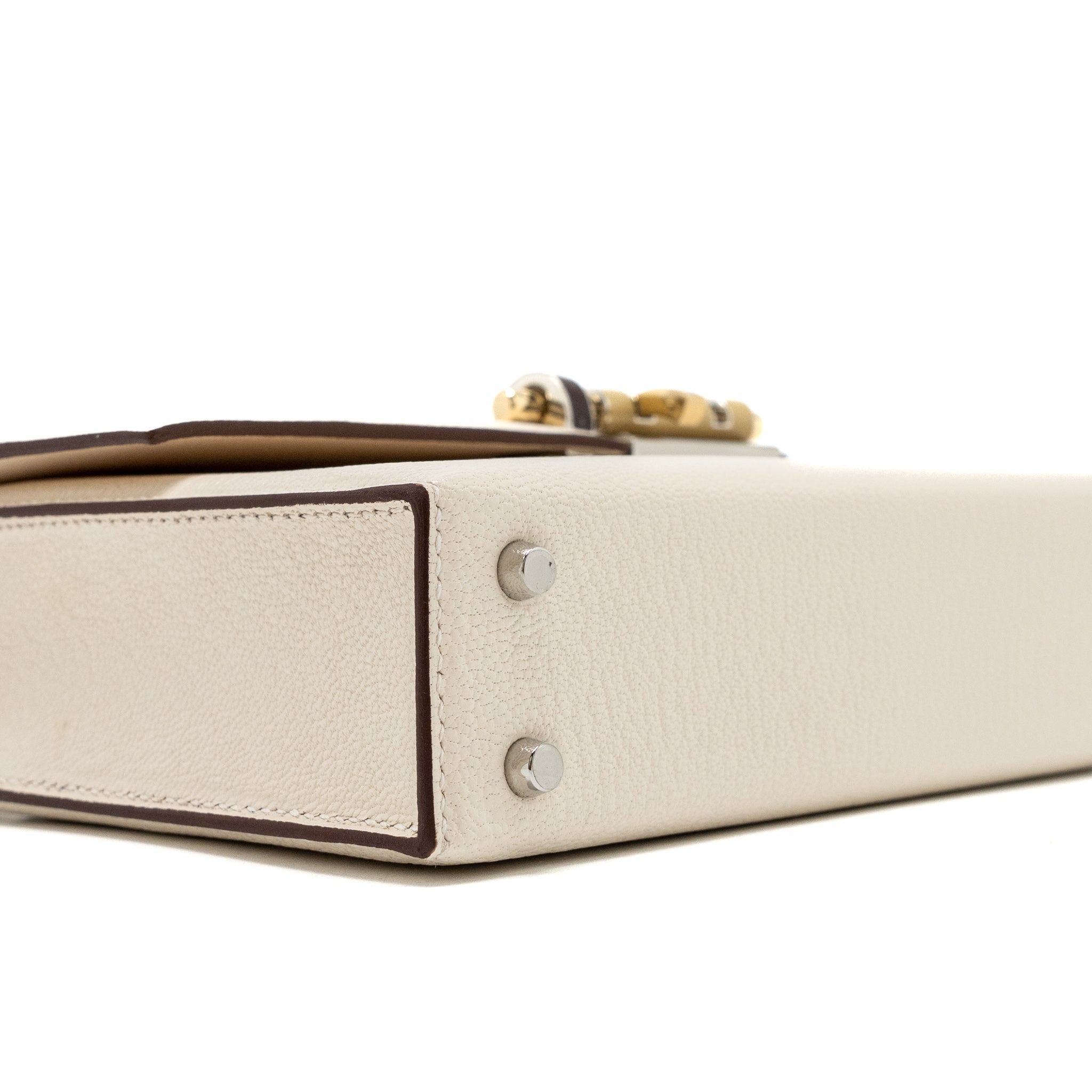 HERMES MINI VERROU CHEVRE MYSORE NATA HAVANE/CHAI/ETOUPE HARDWARE
