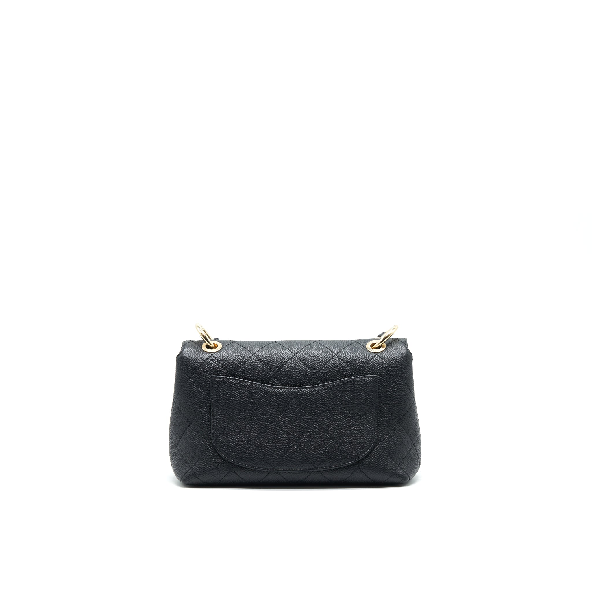 CHANEL CAVIAR QUILTED FLAP BAG WITH HANDLE AND CHAIN BLACK LGHW