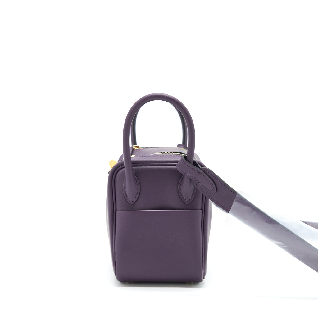 HERMES MINI LINDY SWIFT CASSIS/BLEU ROYAL GHW