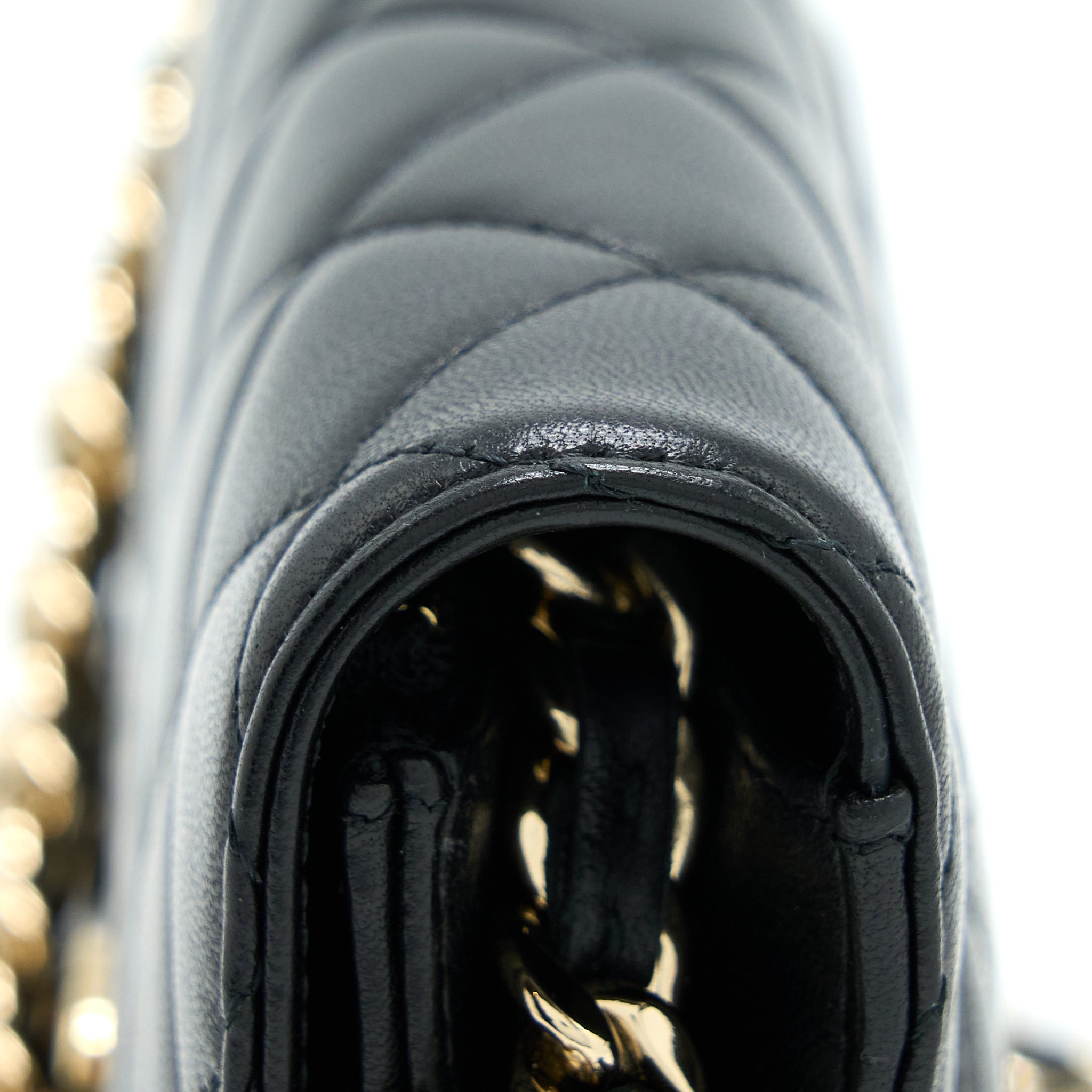 CHANEL COCO CHARM WALLET ON CHAIN LAMBSKIN BLACK LGHW