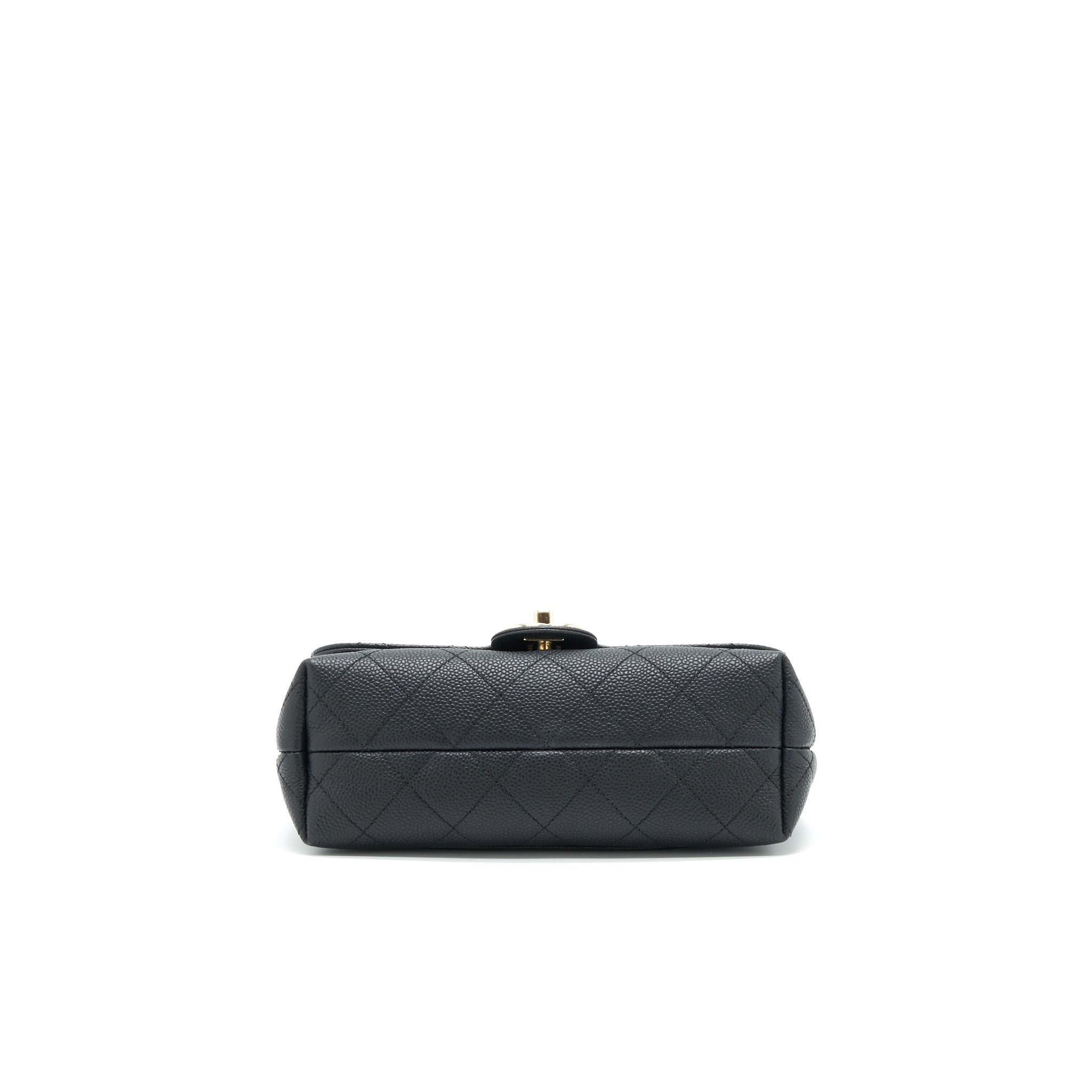 CHANEL CAVIAR QUILTED FLAP BAG WITH HANDLE AND CHAIN BLACK LGHW