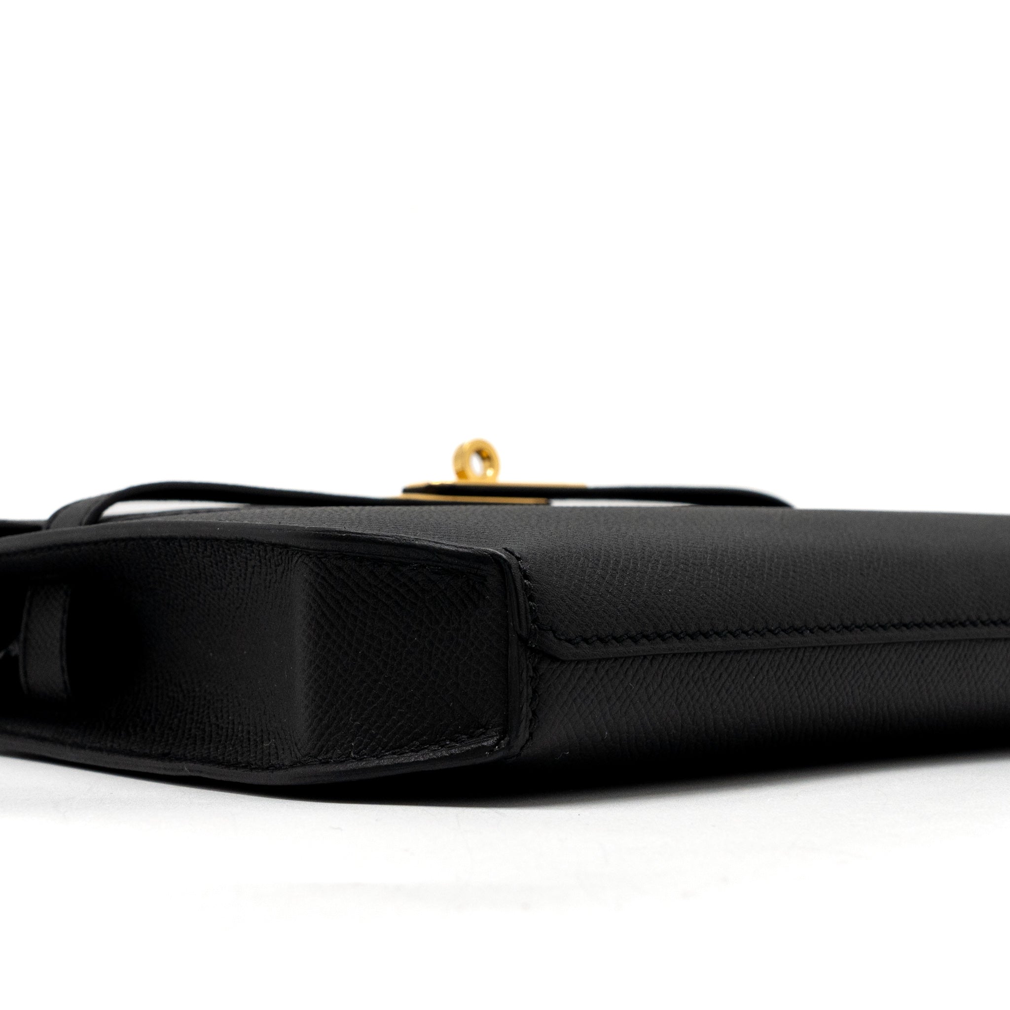HERMES POCHETTE KELLY DEPECHES 25 EPSOM BLACK GHW
