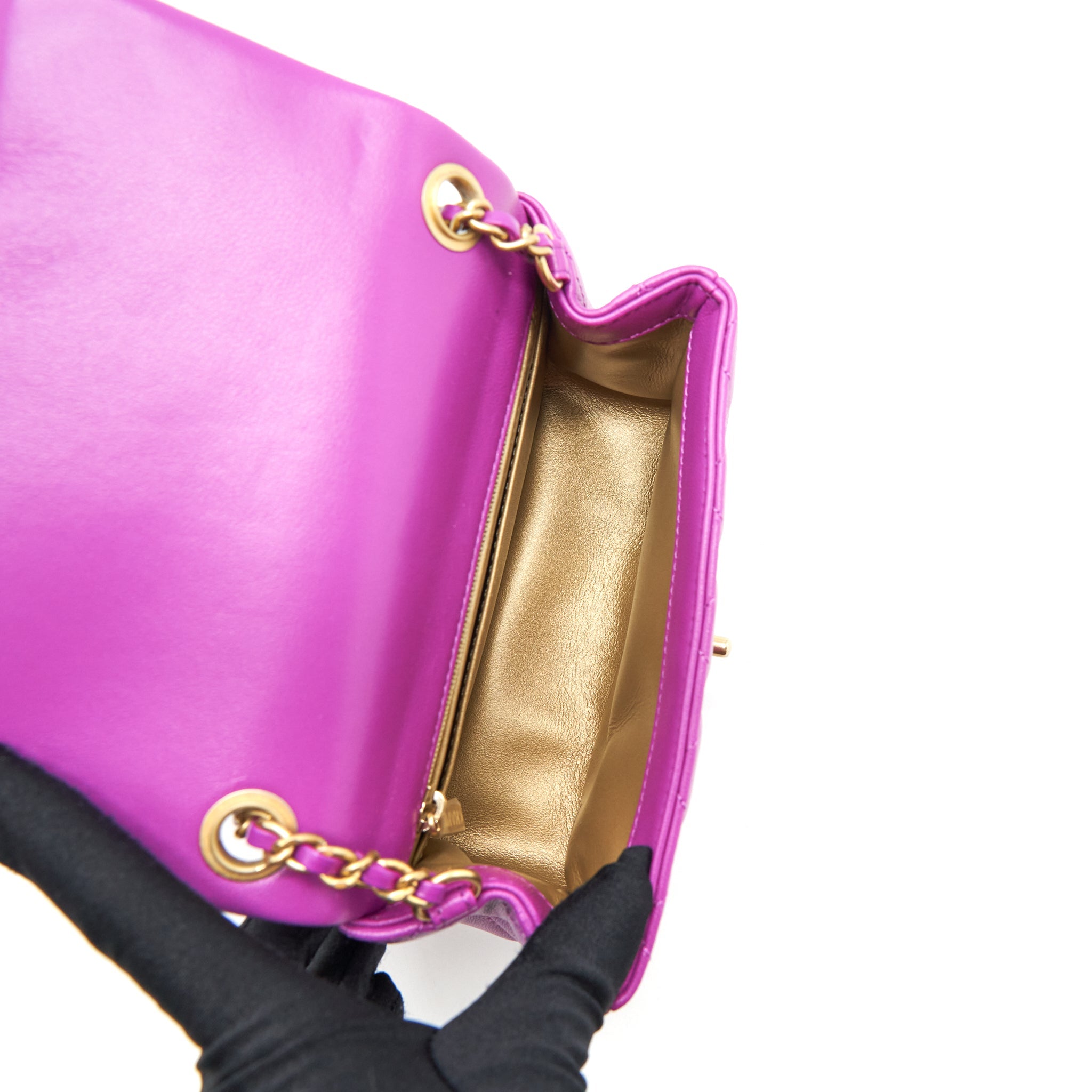CHANEL PEARL CRUSH LAMBSKIN NA114 PURPLE GHW