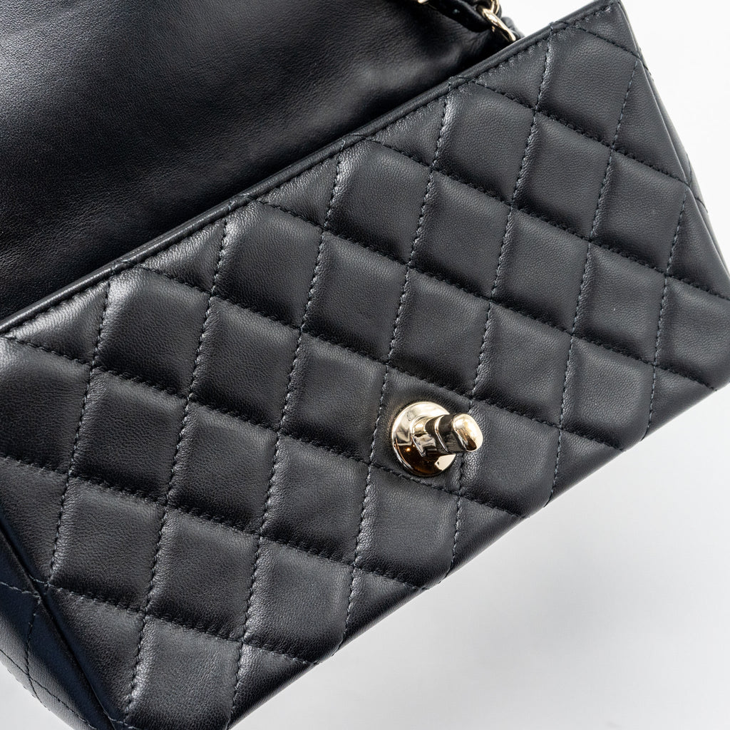 CHANEL MINI RECTANGULAR FLAP BAG LAMBSKIN BLACK LGHW
