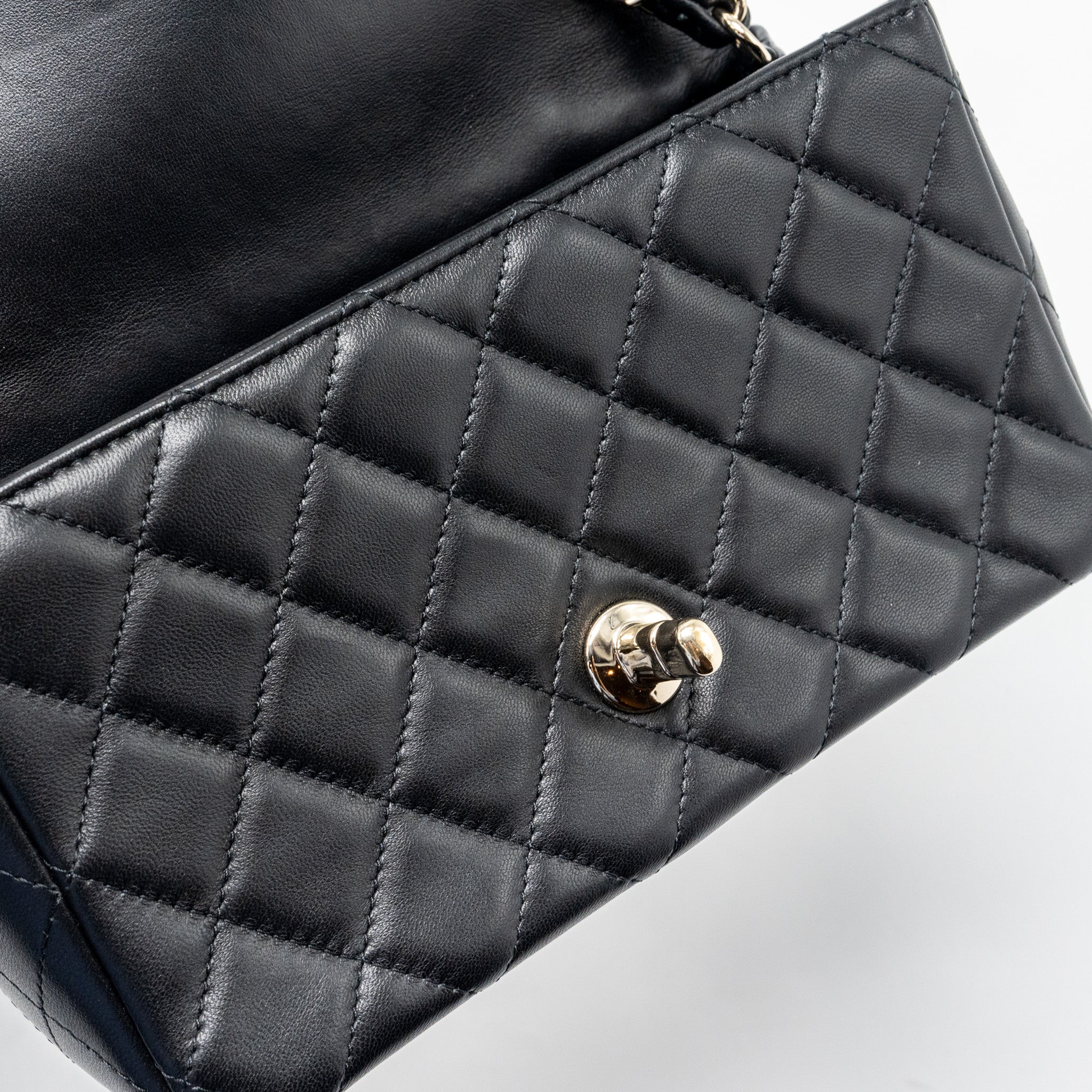 CHANEL MINI RECTANGULAR FLAP BAG LAMBSKIN BLACK LGHW
