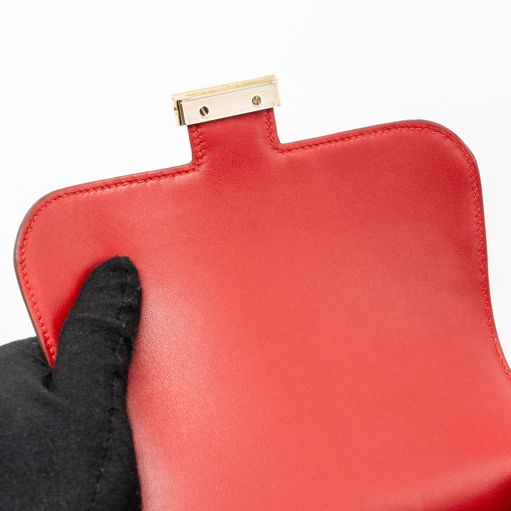 HERMES MINI CONSTANCE EVERCOLOR ROUGE DE COEUR GHW