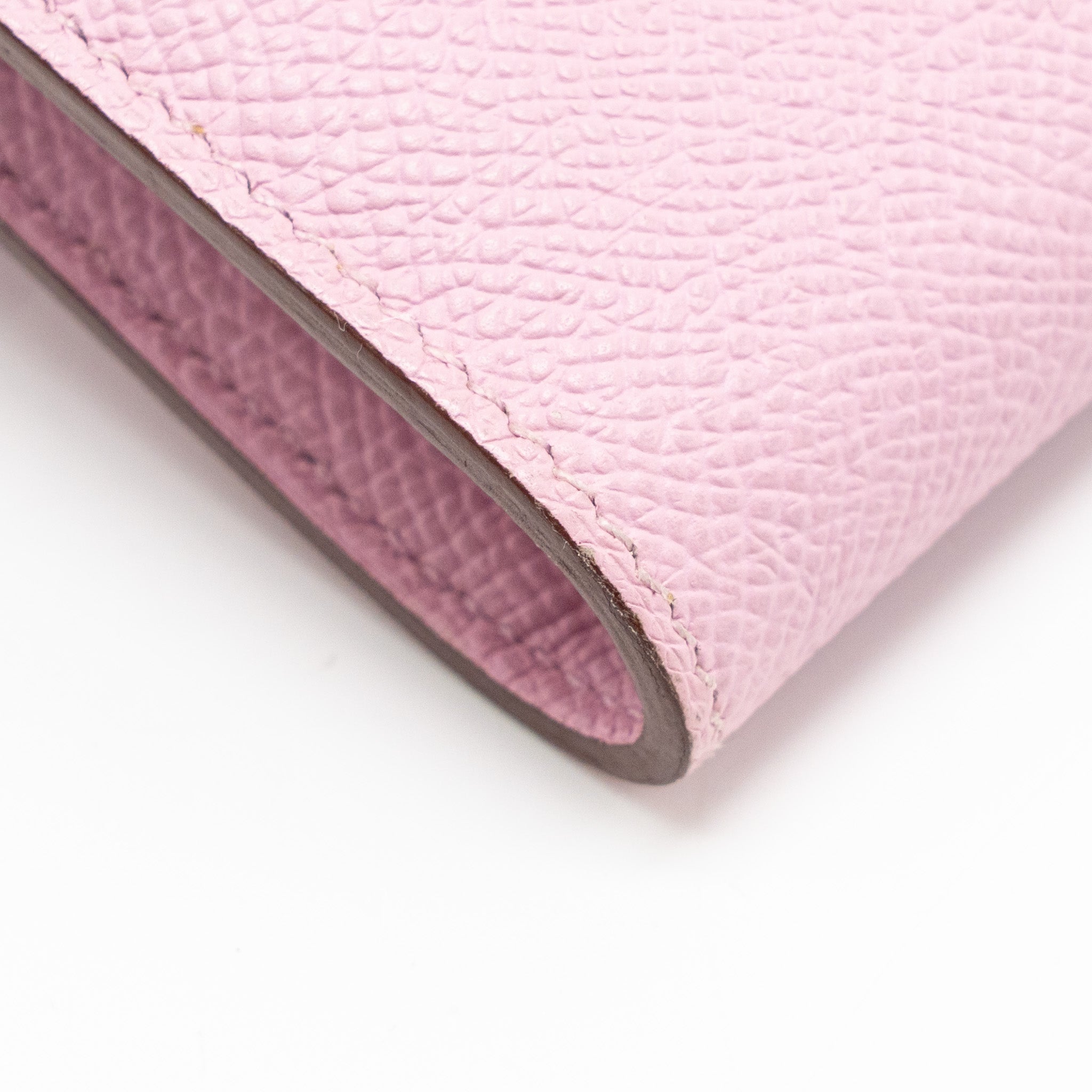 HERMES KELLY LONG WALLET EPSOM MAUVE SYLVESTRE / JAUNE CITRON SHW