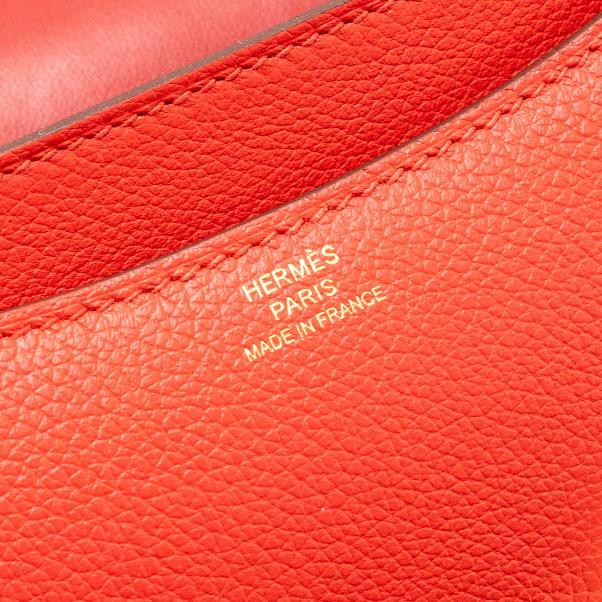 HERMES MINI CONSTANCE EVERCOLOR ROUGE DE COEUR GHW