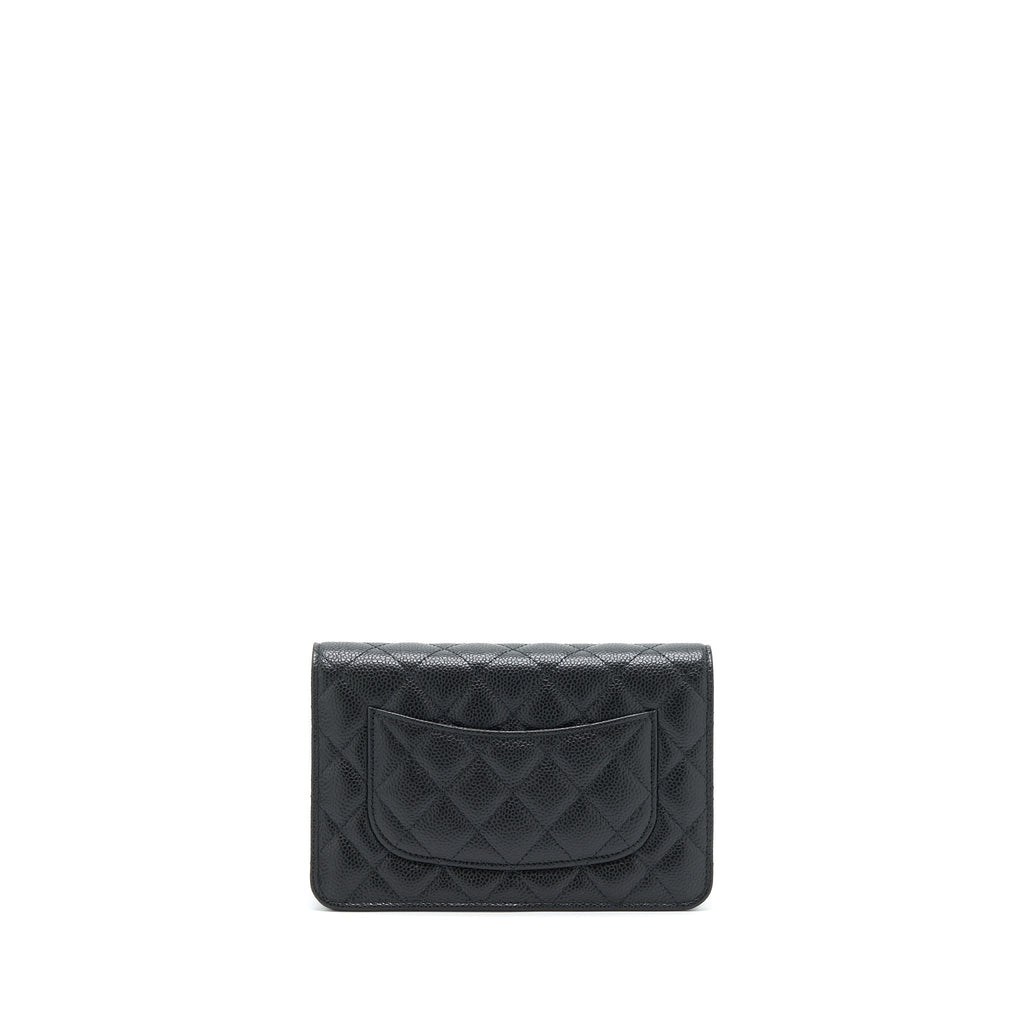 CHANEL CLASSIC WALLET ON CHAIN CAVIAR BLACK GHW (MICROCHIP)