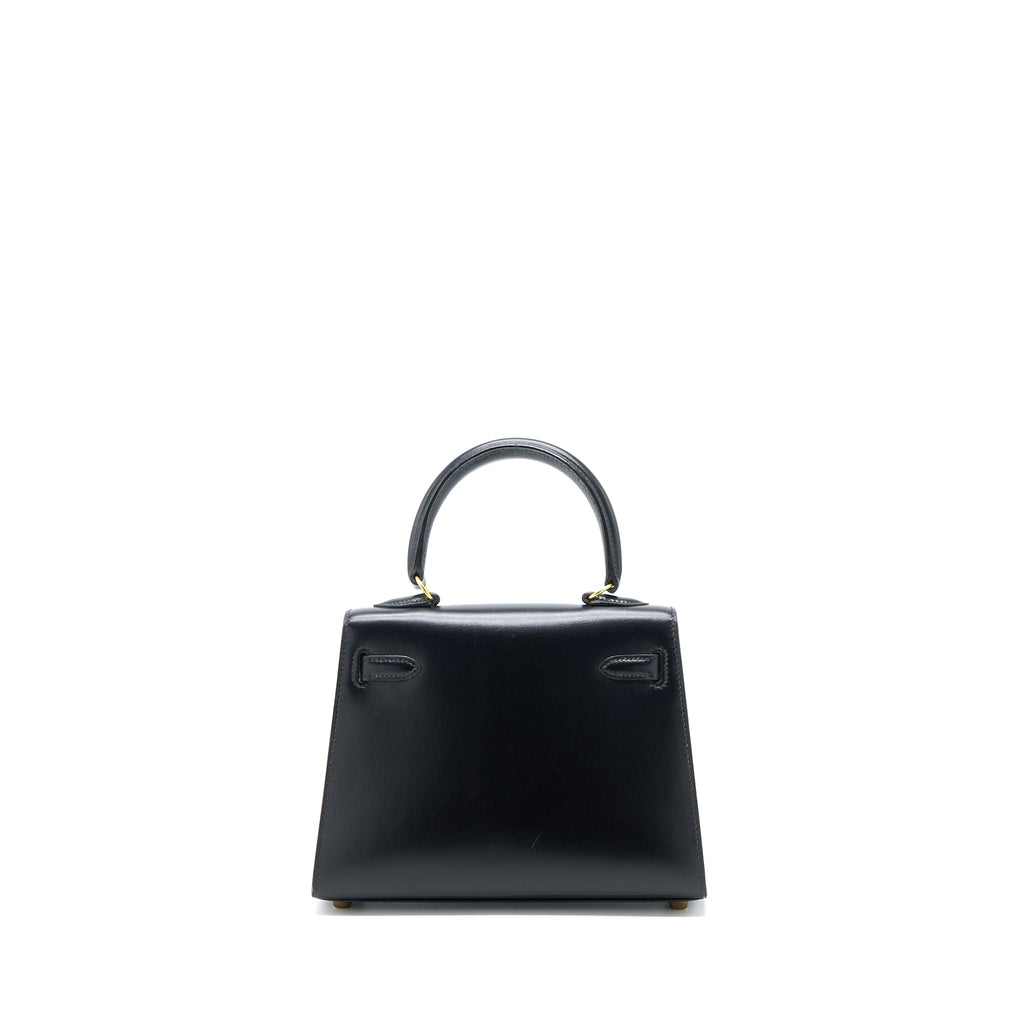 HERMES VINTAGE KELLY 20 BOX BLACK GHW