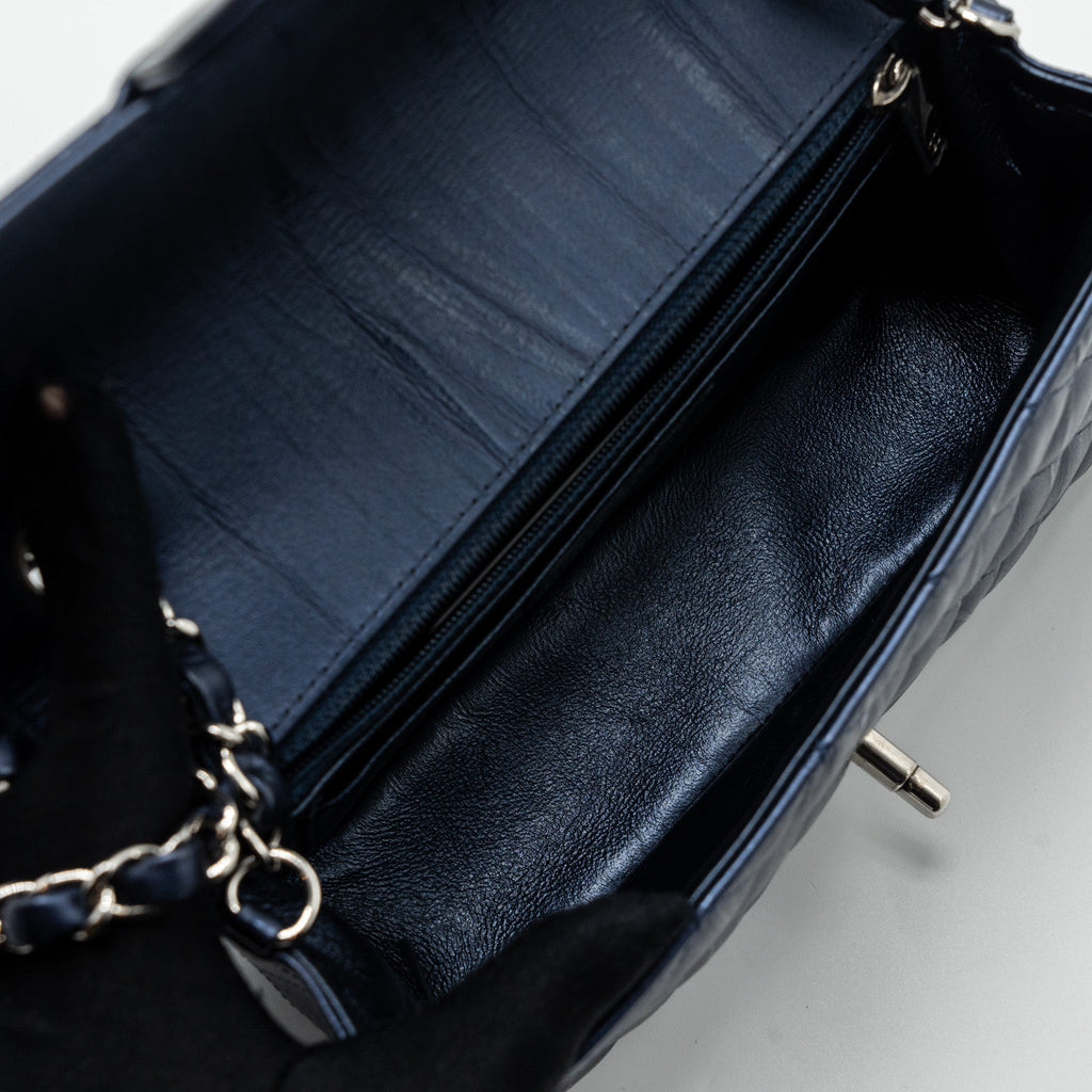 CHANEL MINI RECTANGULAR FLAP BAG CALFSKIN LIMITED DARK BLUE SHW