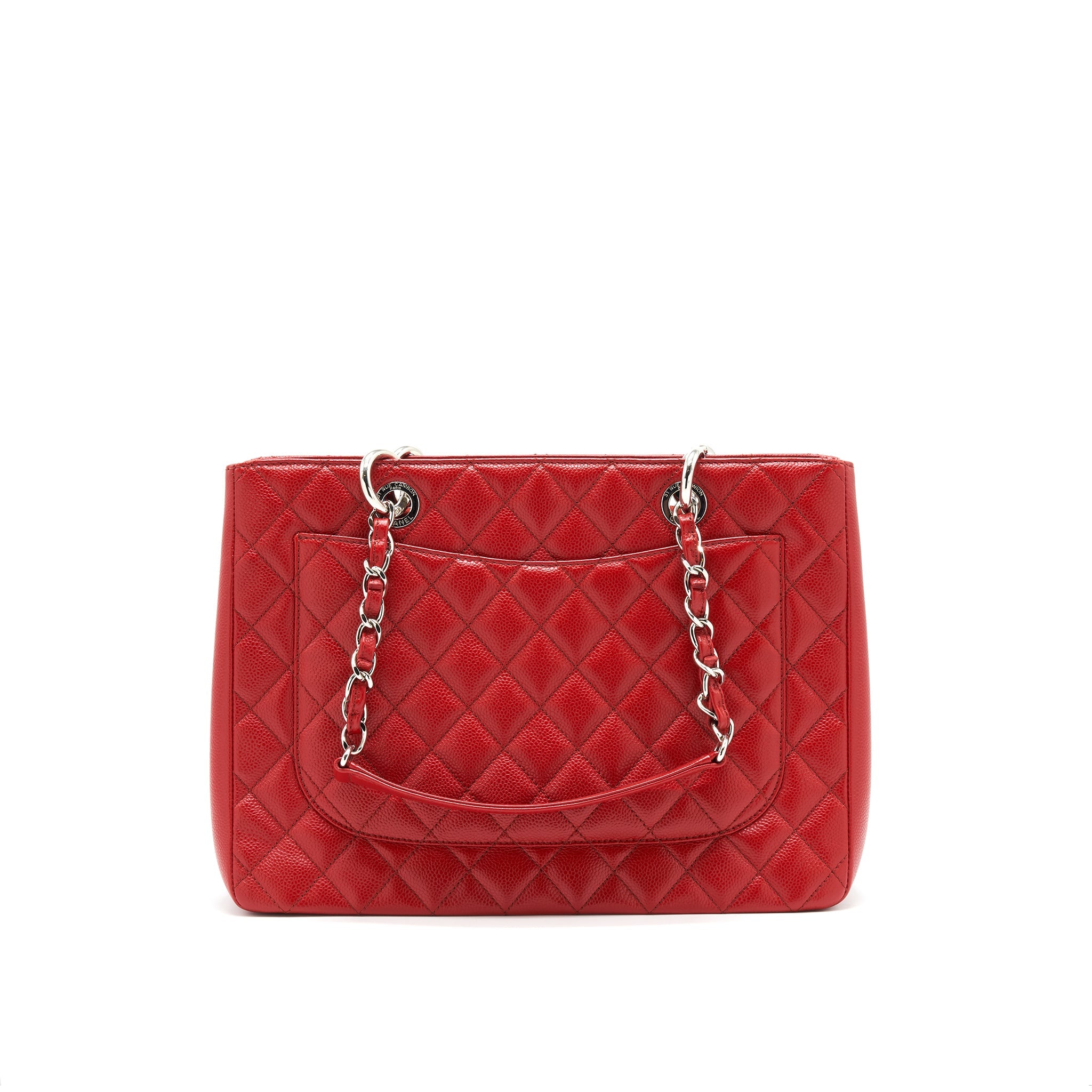 CHANEL GRAND SHOPPING TOTE CAVIAR RED WITH SHW
