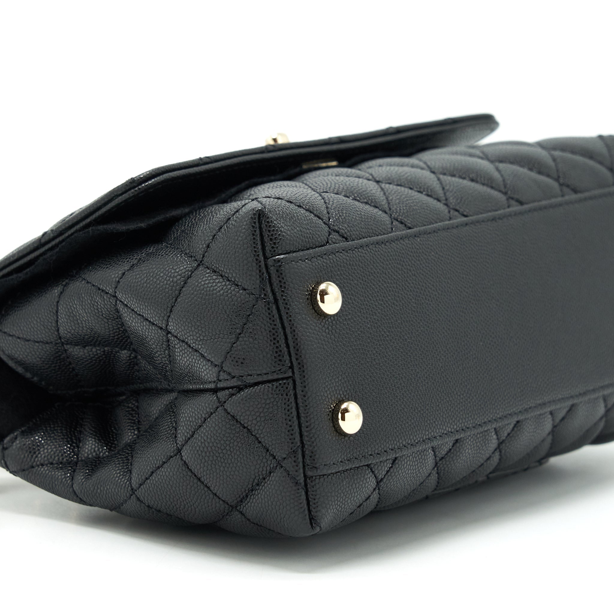 CHANEL SMALL COCO HANDLE CAVIAR BLACK LGHW (MICROCHIP)