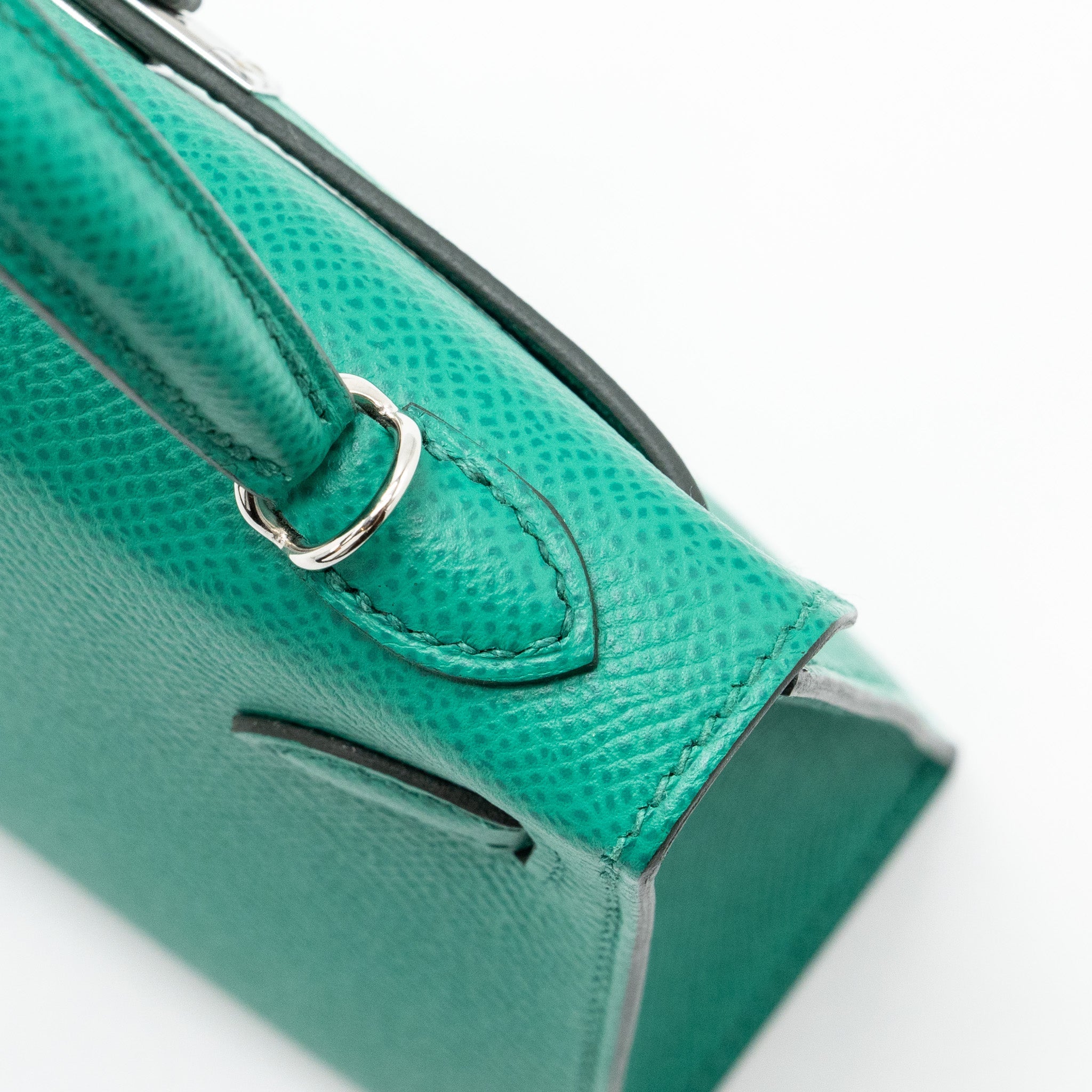 HERMES MINI KELLY EPSOM WOOLY STRAP VERT JADE/ BLUE PARADIS-SAPHIR SHW