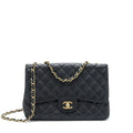 CHANEL JUMBO SINGLE FLAP BAG CAVIAR BLACK GHW