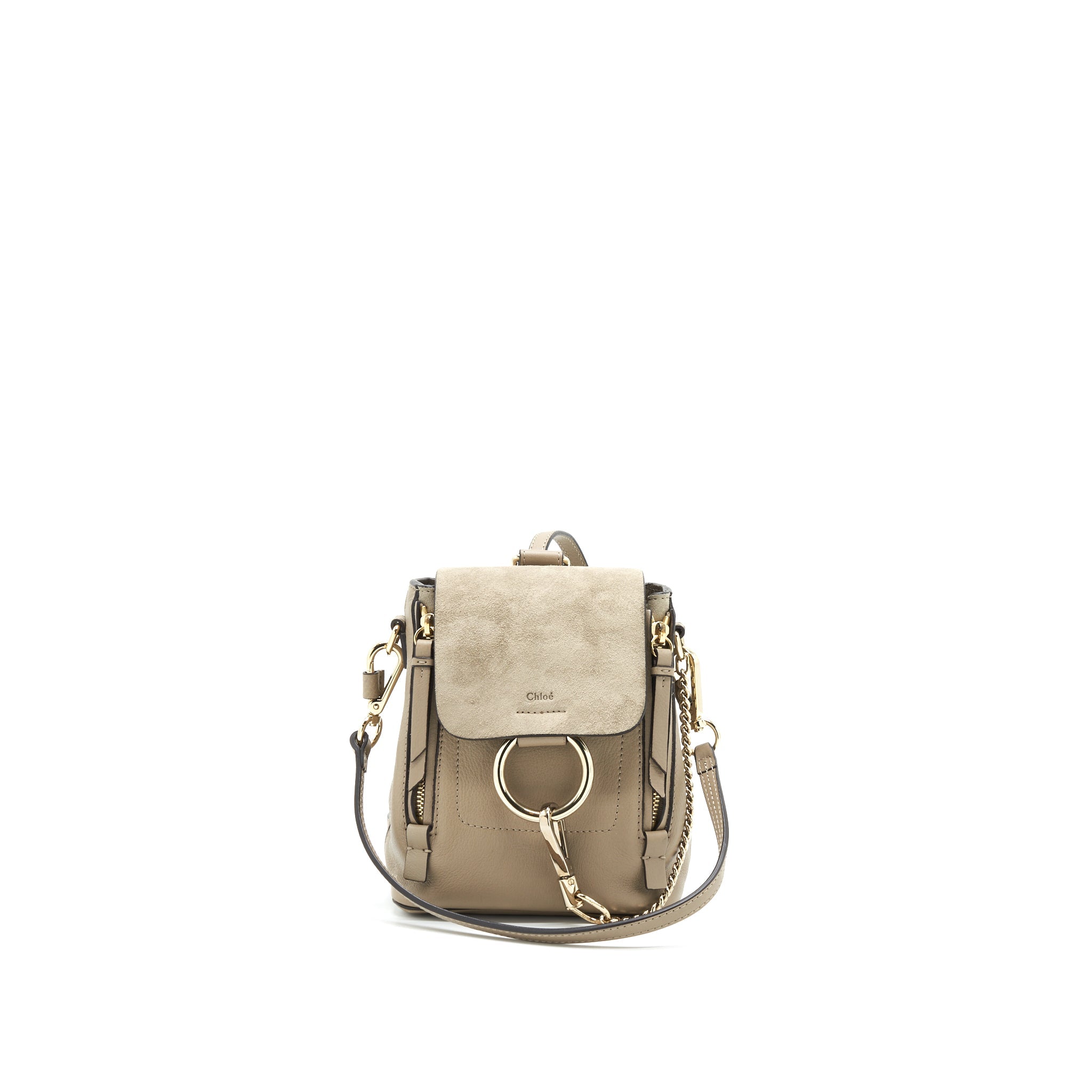 CHLOE MINI FAYE BACKPACK LIGHT GREY