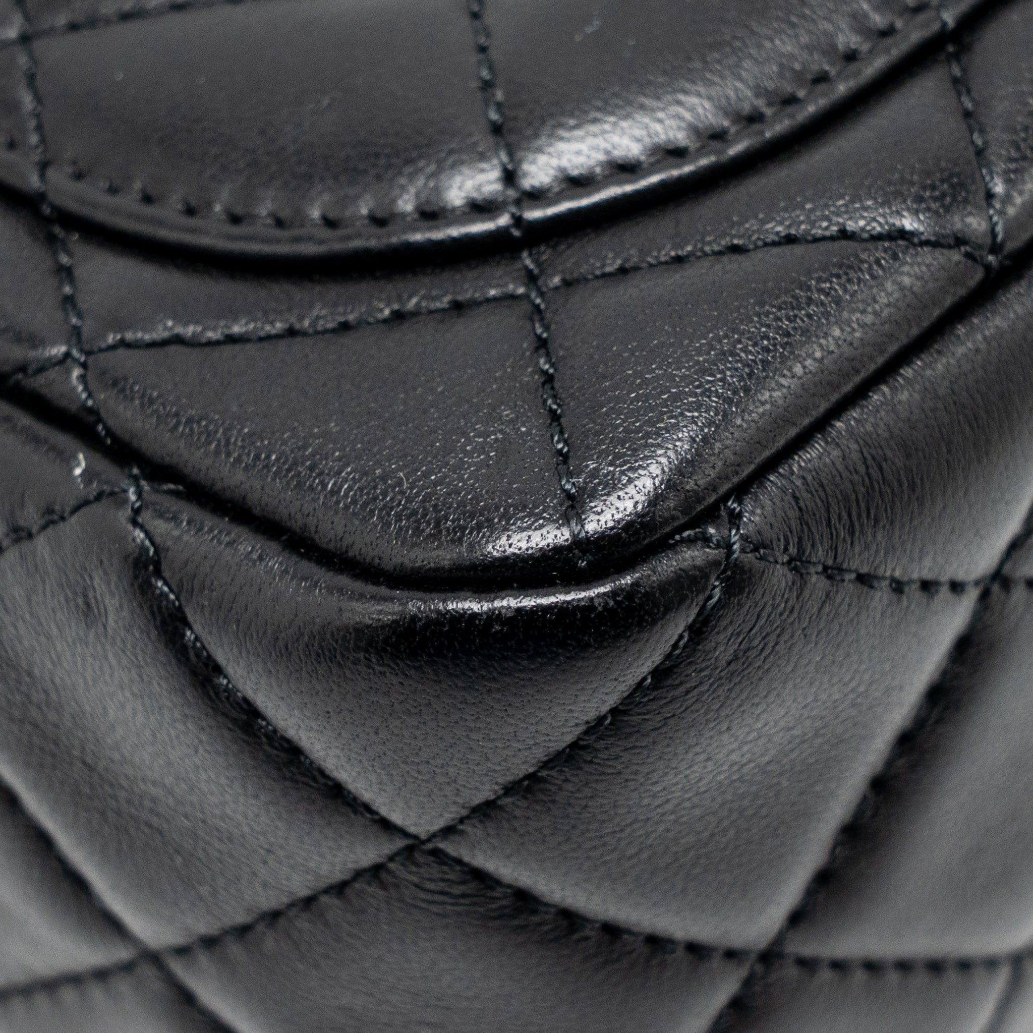 CHANEL PEARL CRUSH MINI SQUARE LAMBSKIN BLACK GHW