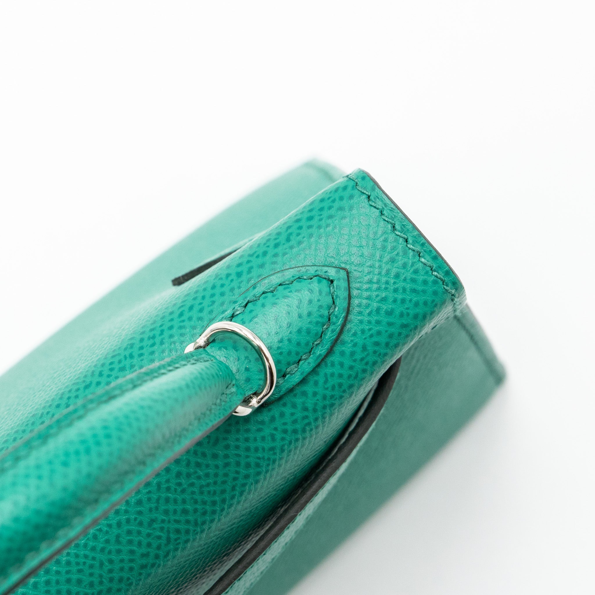 HERMES MINI KELLY EPSOM WOOLY STRAP VERT JADE/ BLUE PARADIS-SAPHIR SHW