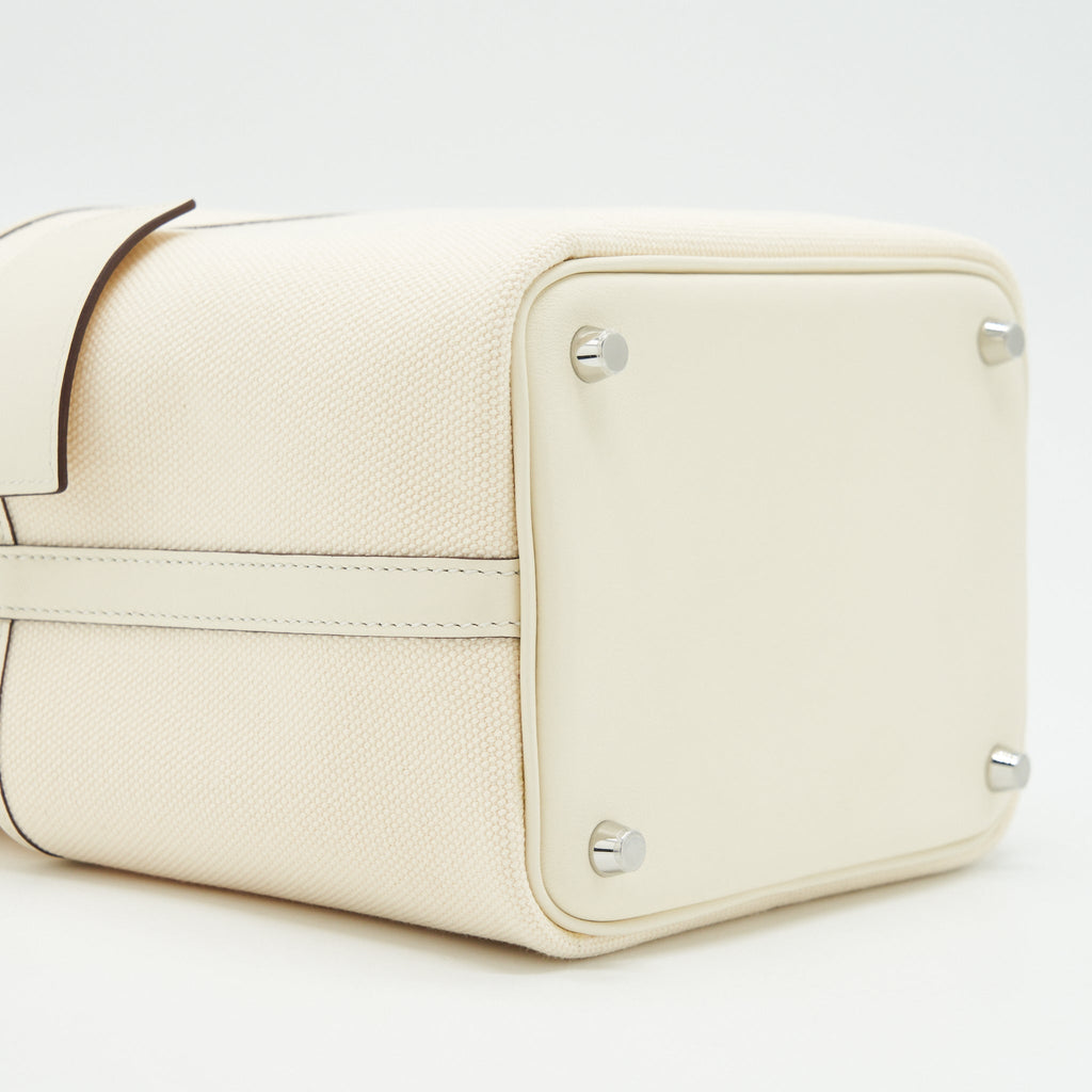 HERMES PICOTIN CARGO 18 SWIFT AND TOILE CANVAS ECRU/NATA SHW