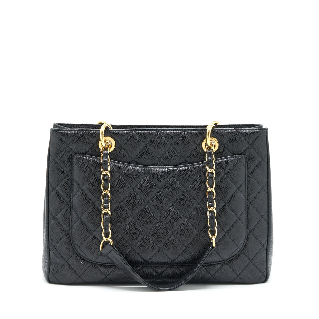 CHANEL GRAND SHOPPING TOTE CAVIAR BLACK GHW