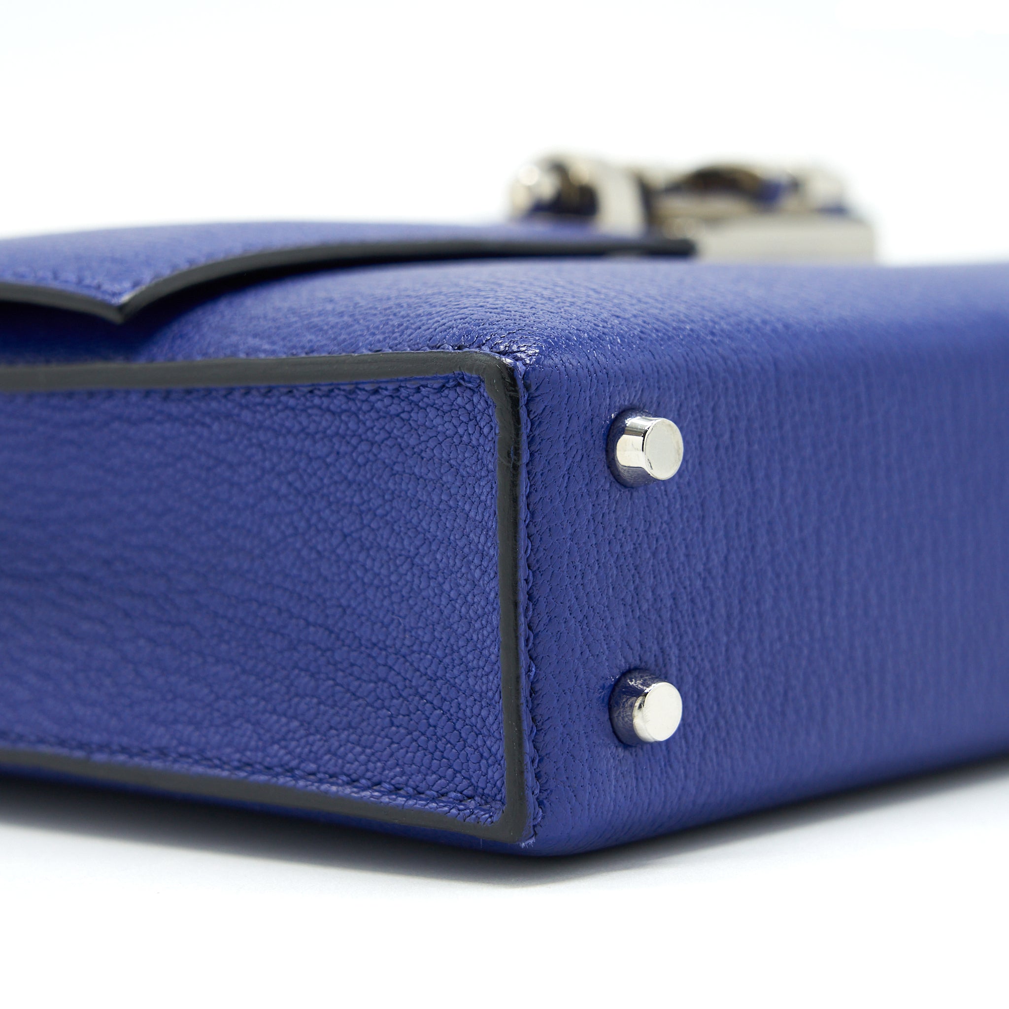 HERMES MINI VERROU BAG CHEVRE MYSORE 7T BLEU ELECTRIC SHW
