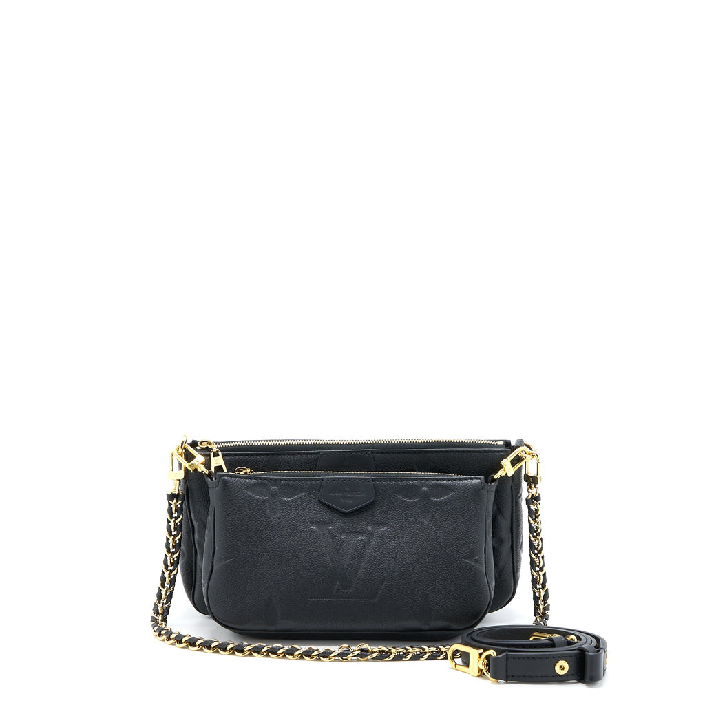 LOUIS VUITTON MULTI POCHETTE ACCESSORIES MONOGRAM EMPRIENTED BLACK GHW (NEW VERSION)