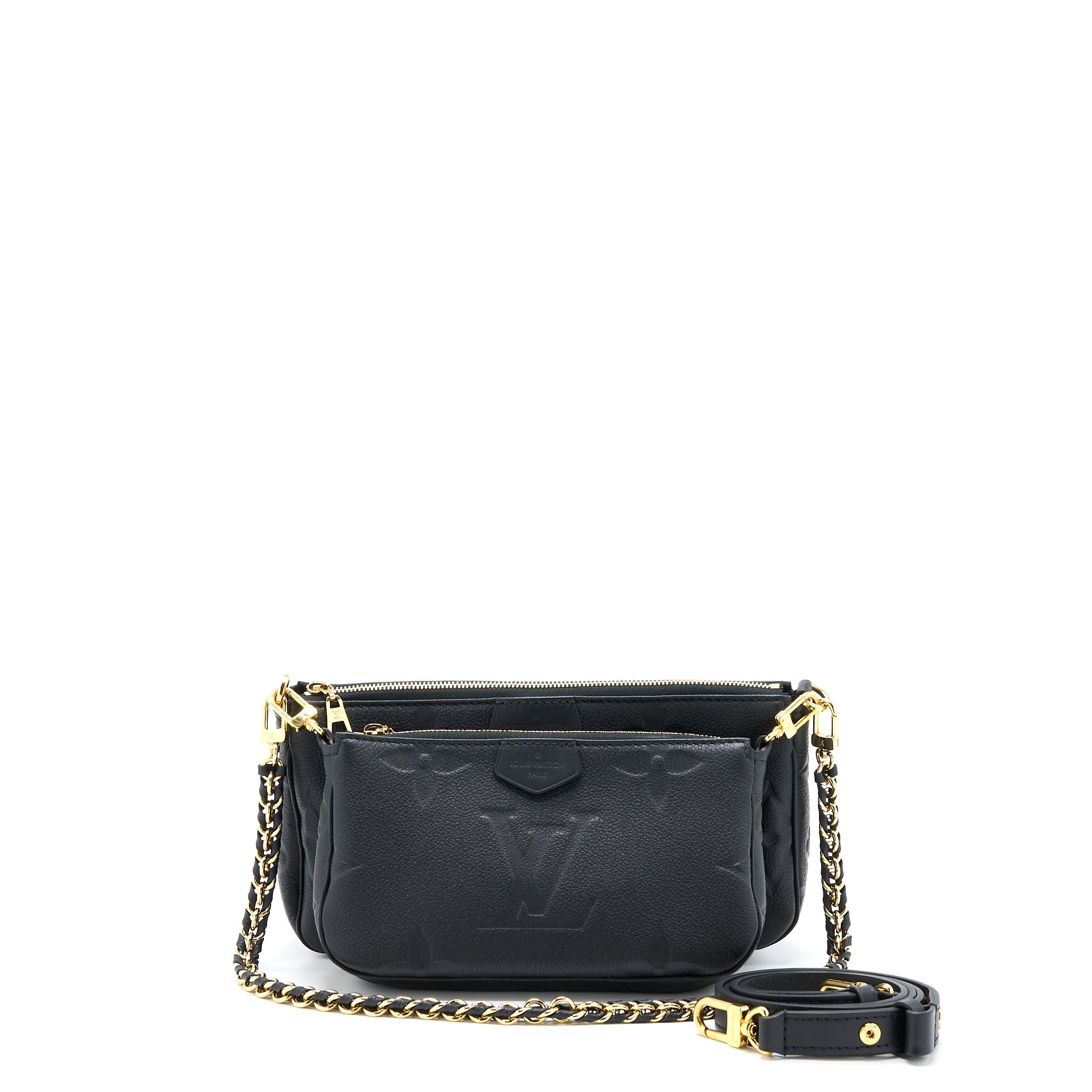 LOUIS VUITTON MULTI POCHETTE ACCESSORIES MONOGRAM EMPRIENTED BLACK GHW (NEW VERSION)