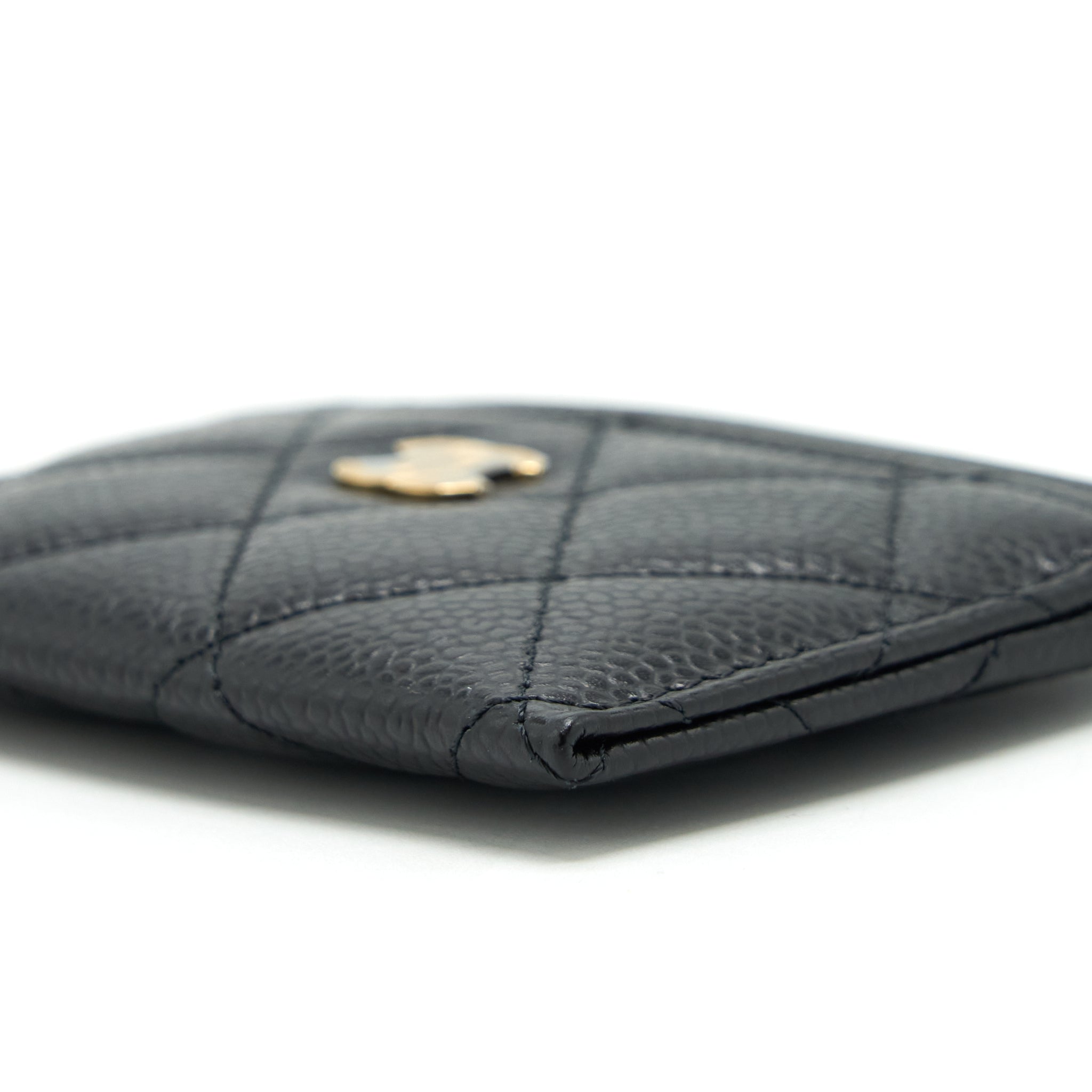 CHANEL CLASSIC CARD HOLDER CAVIAR BLACK GHW