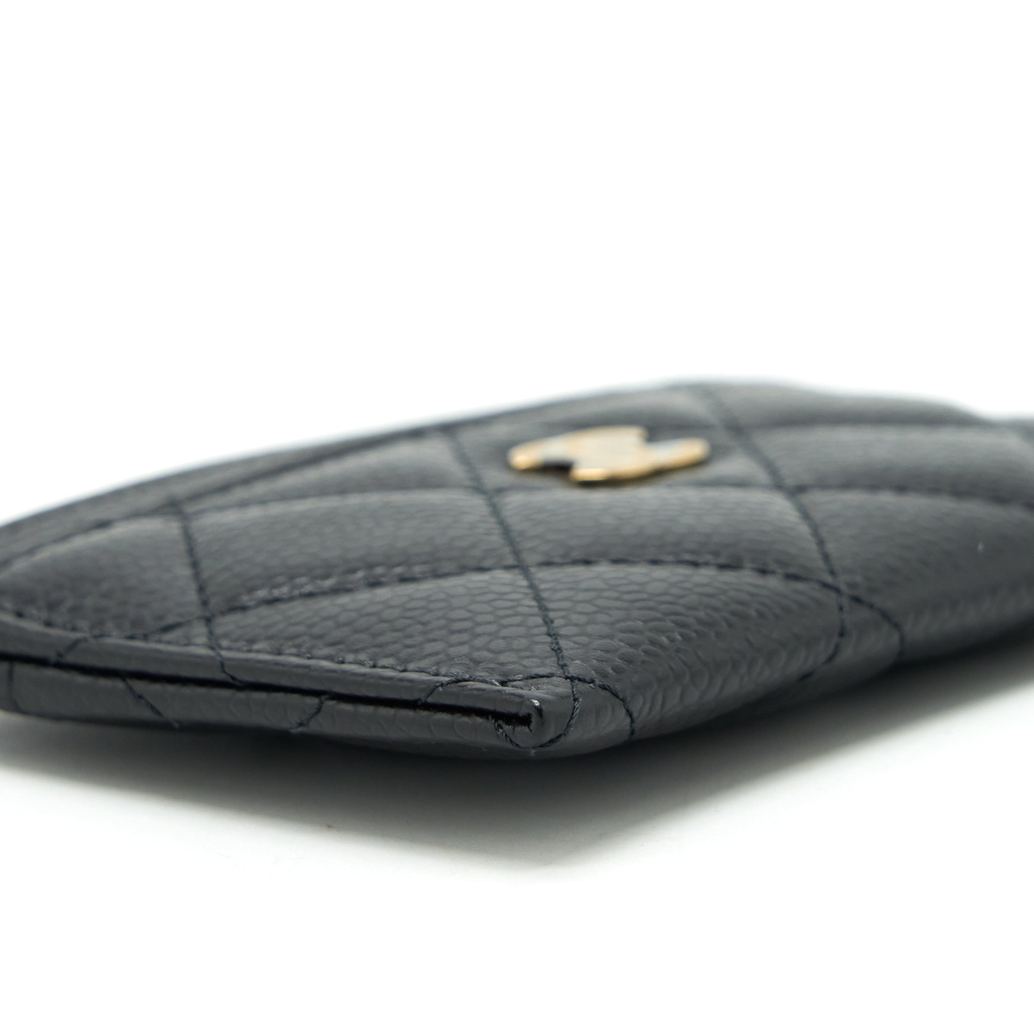 CHANEL CLASSIC CARD HOLDER CAVIAR BLACK GHW