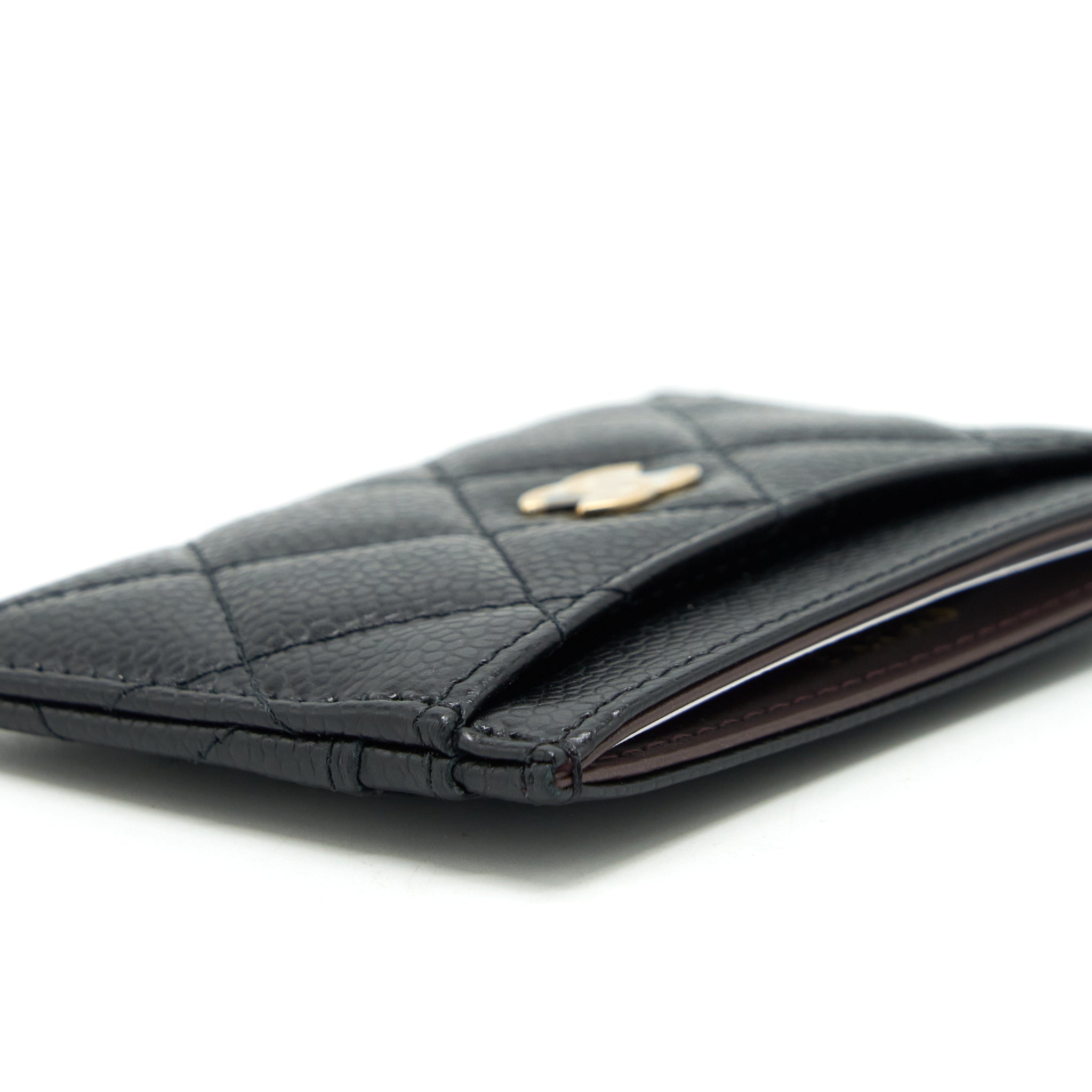 CHANEL CLASSIC CARD HOLDER CAVIAR BLACK GHW