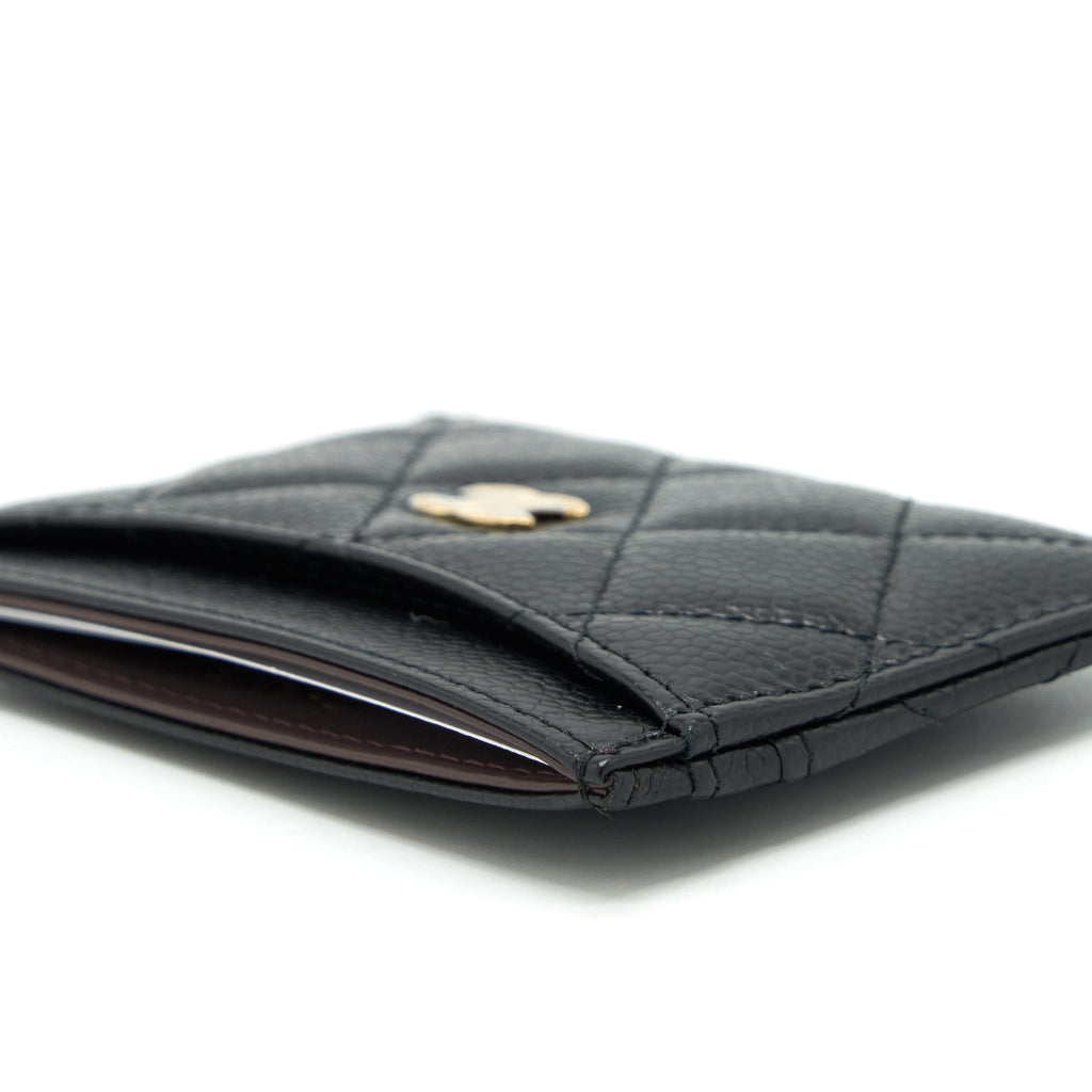 CHANEL CLASSIC CARD HOLDER CAVIAR BLACK GHW
