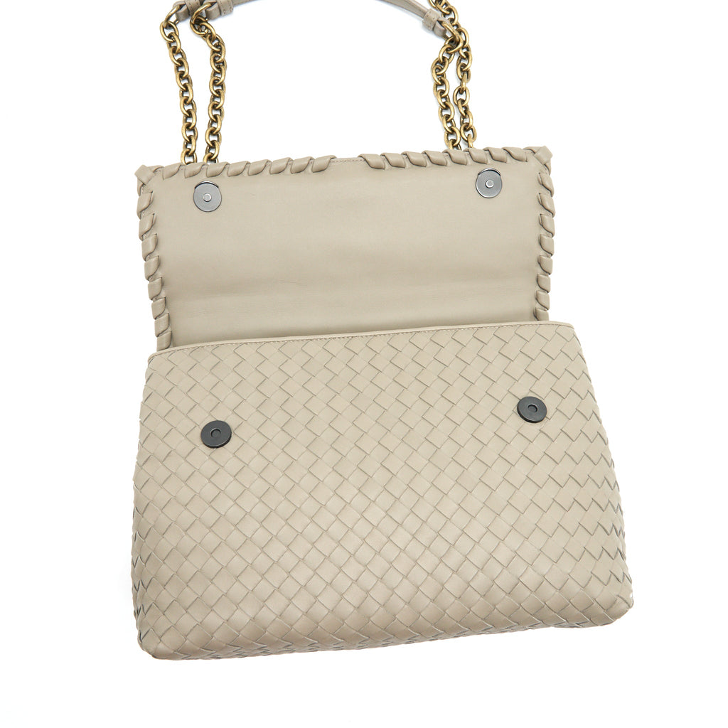 BOTTEGA VENETA LARGE OLYMPIA BAG GREY