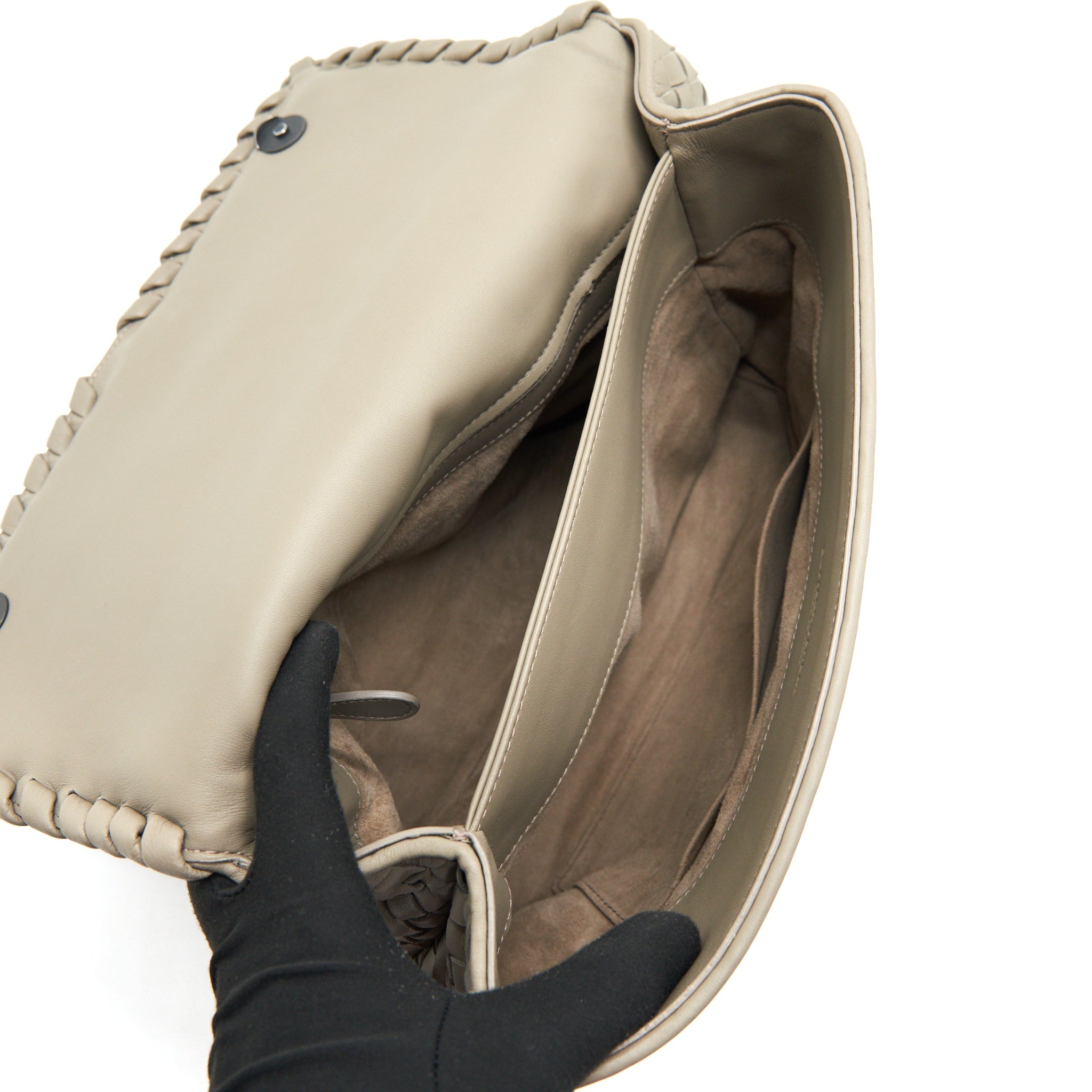 BOTTEGA VENETA LARGE OLYMPIA BAG GREY