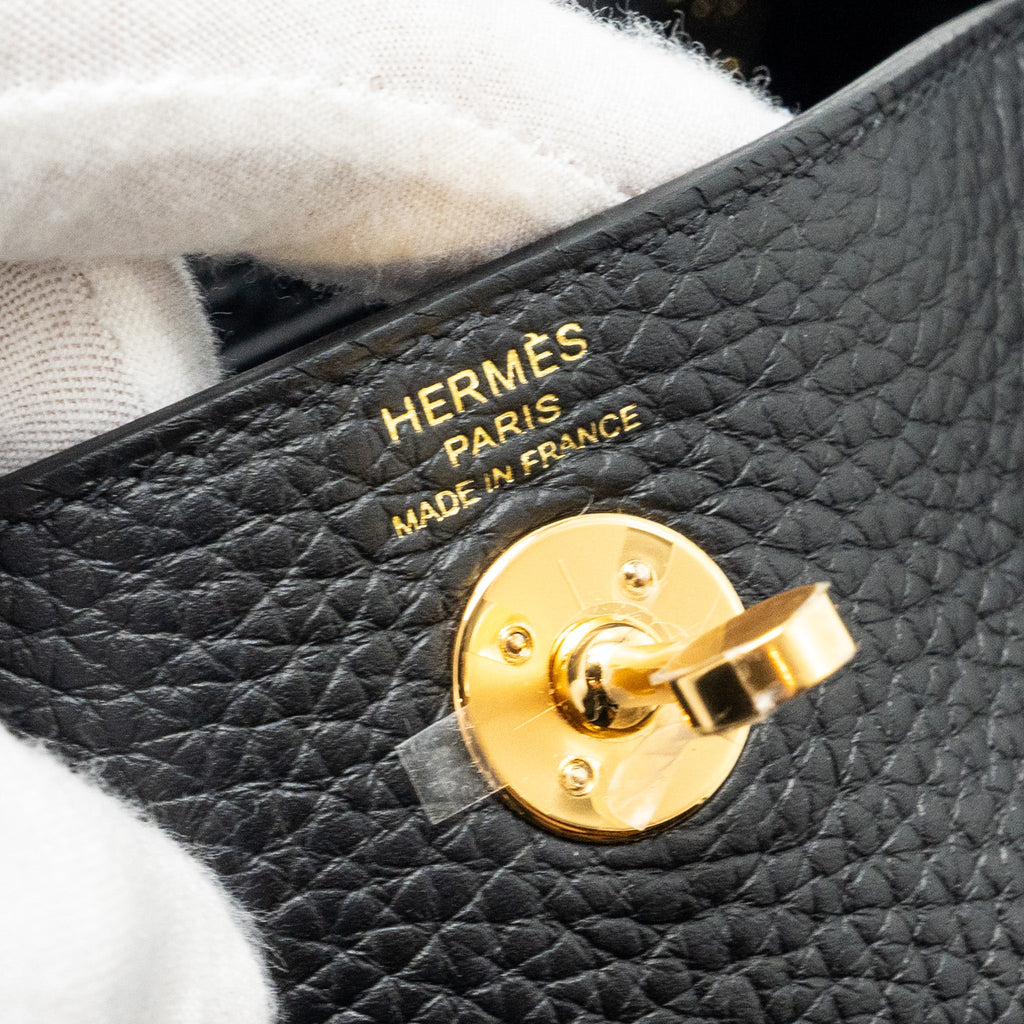 HERMES MINI LINDY CLEMENCE BLACK GHW