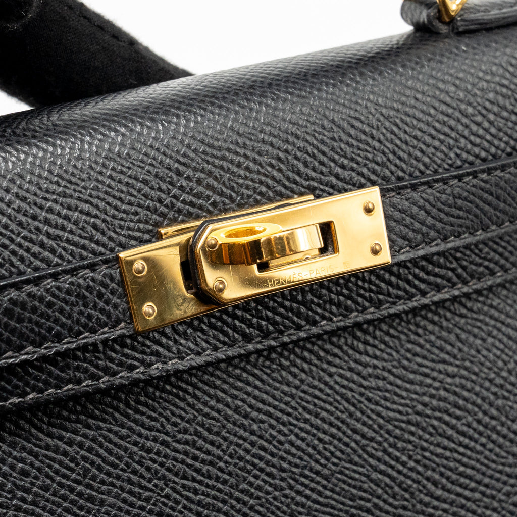 HERMES MINI KELLY II EPSOM BLACK GHW