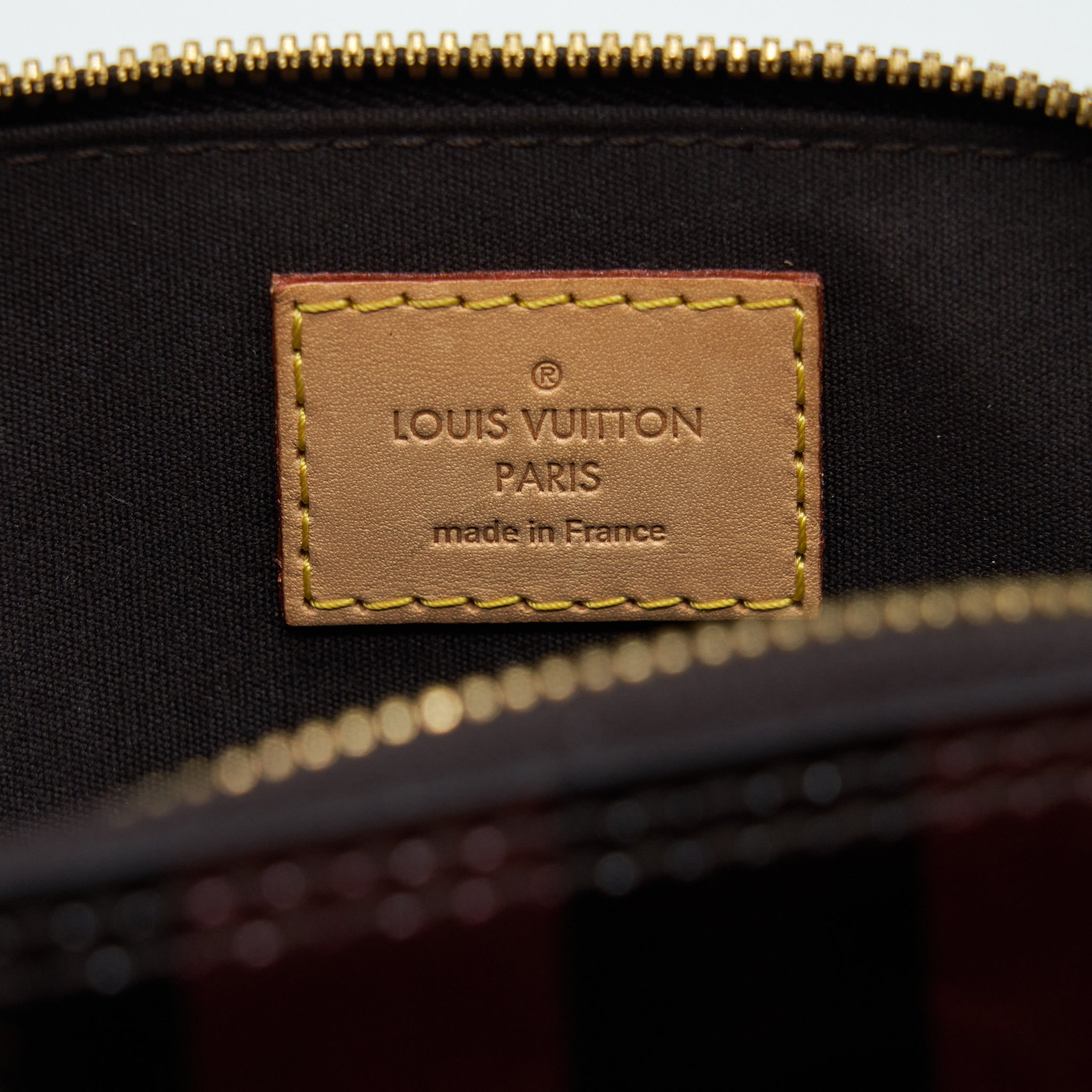 LOUIS VUITTON ALMA BB PATENT AMARANTE RAYE GHW
