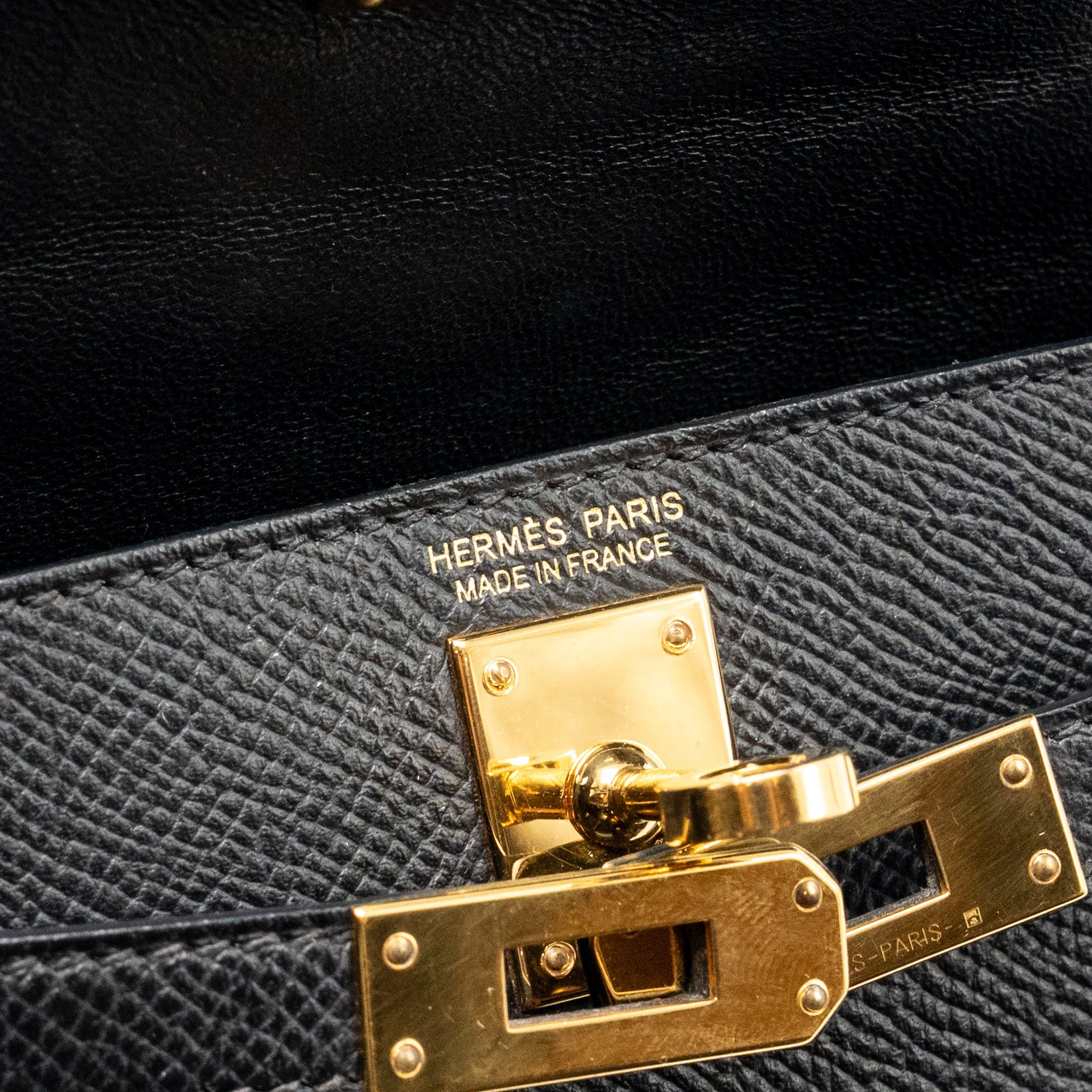 HERMES MINI KELLY II EPSOM BLACK GHW