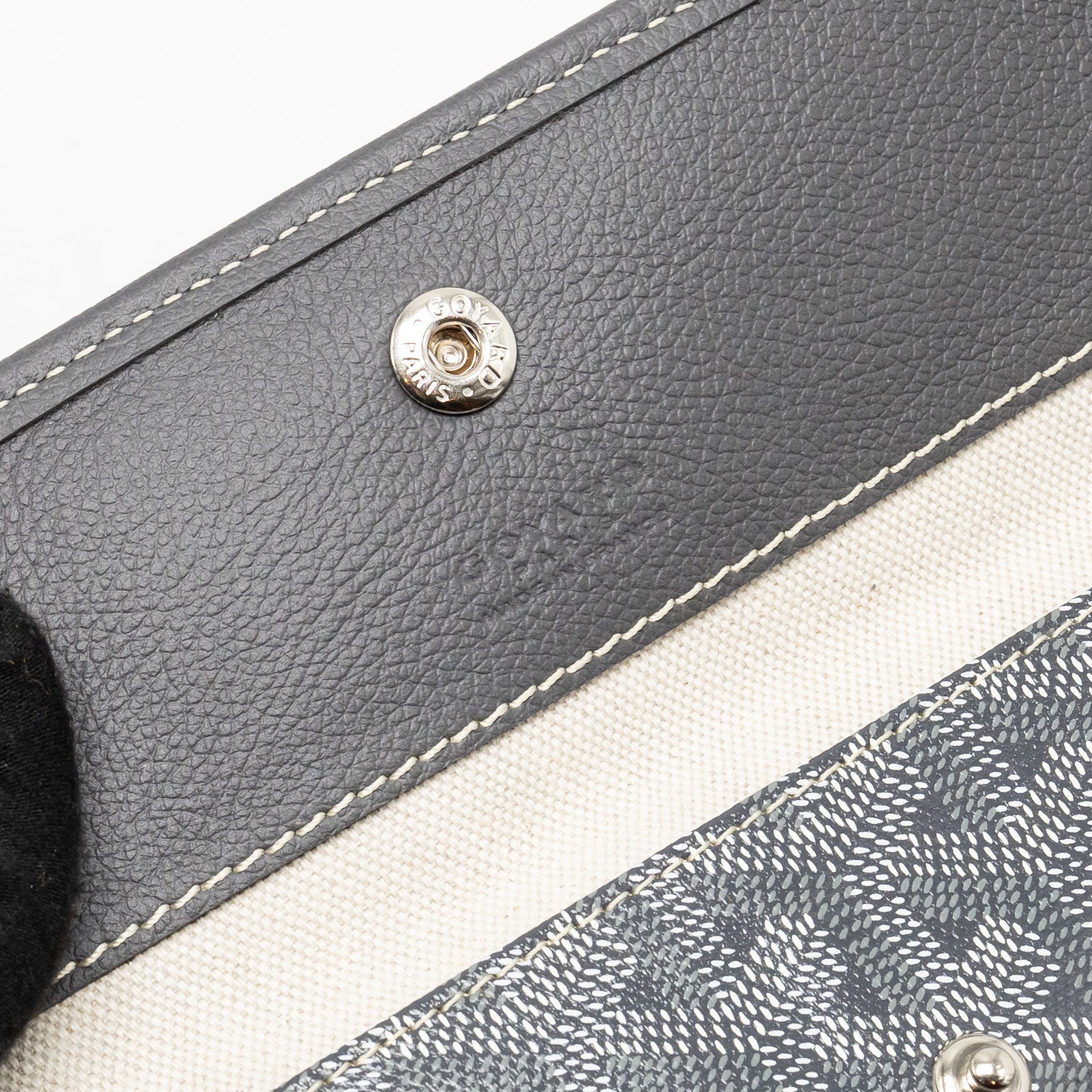 GOYARD BOHEME HOBO PM BAG GOYARDINE CANVAS/CALFSKIN GRIS SHW