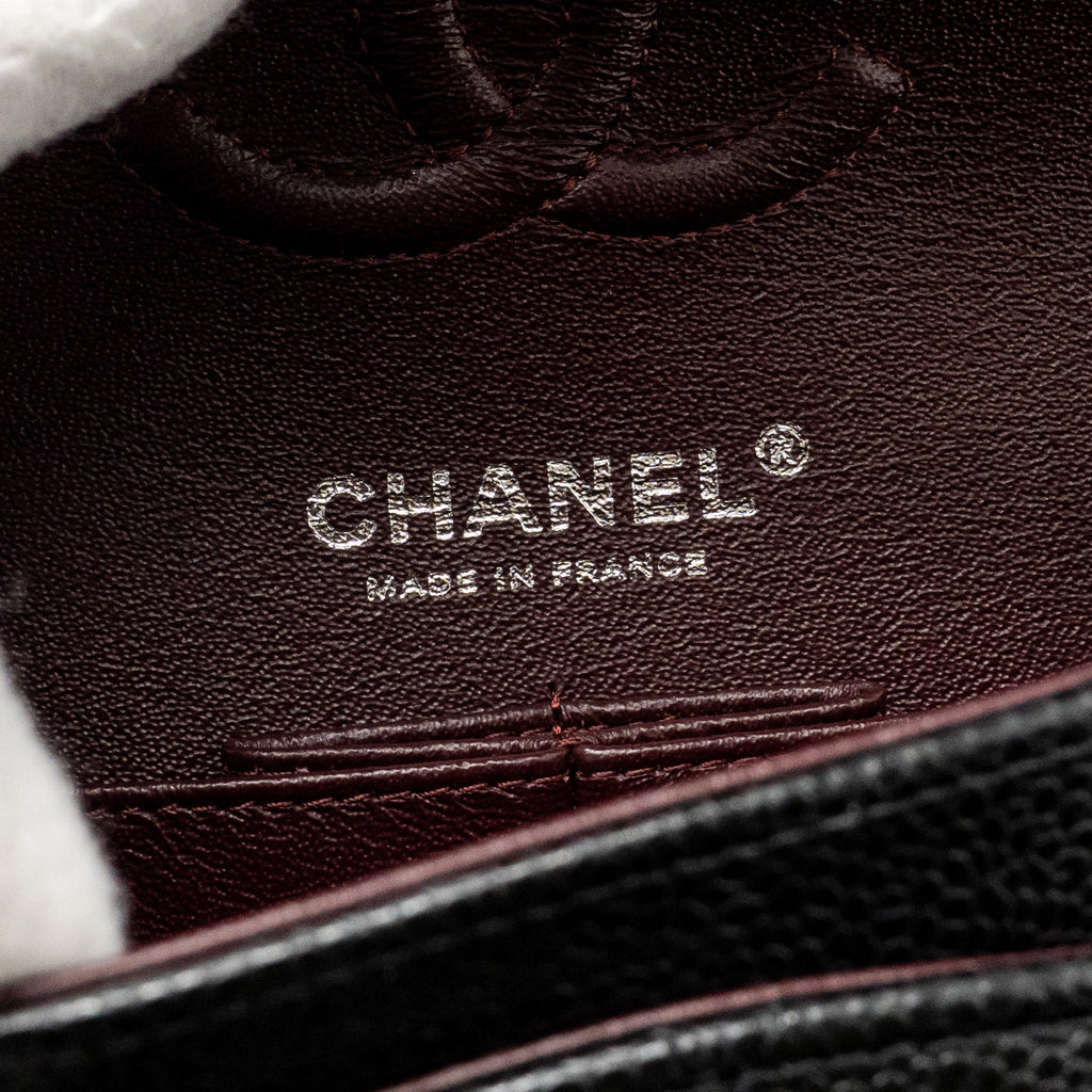 CHANEL SMALL CLASSIC DOUBLE FLAP BAG CAVIAR BLACK SHW